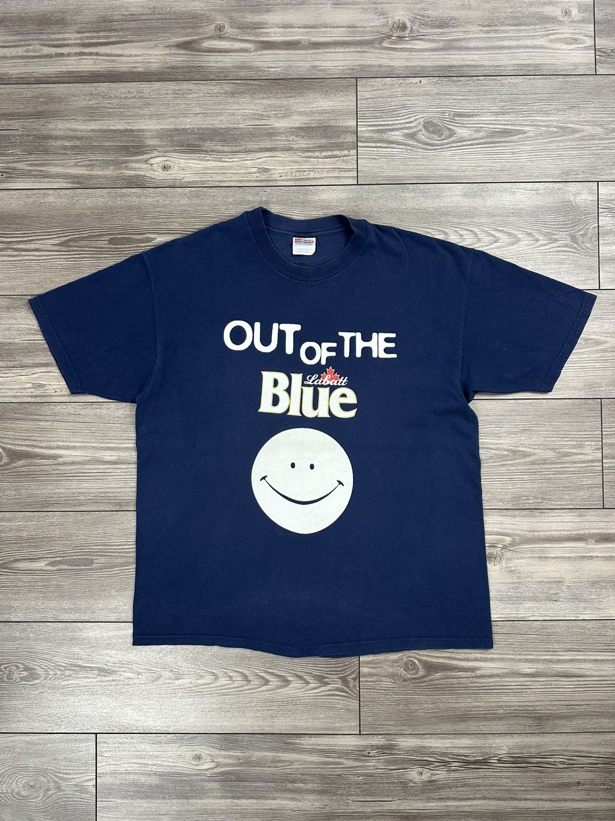 Hanes Vintage Y2K Labatt Blue Smile Beer T Shirt Size US XL / EU 56 / 4 - 1 Thumbnail