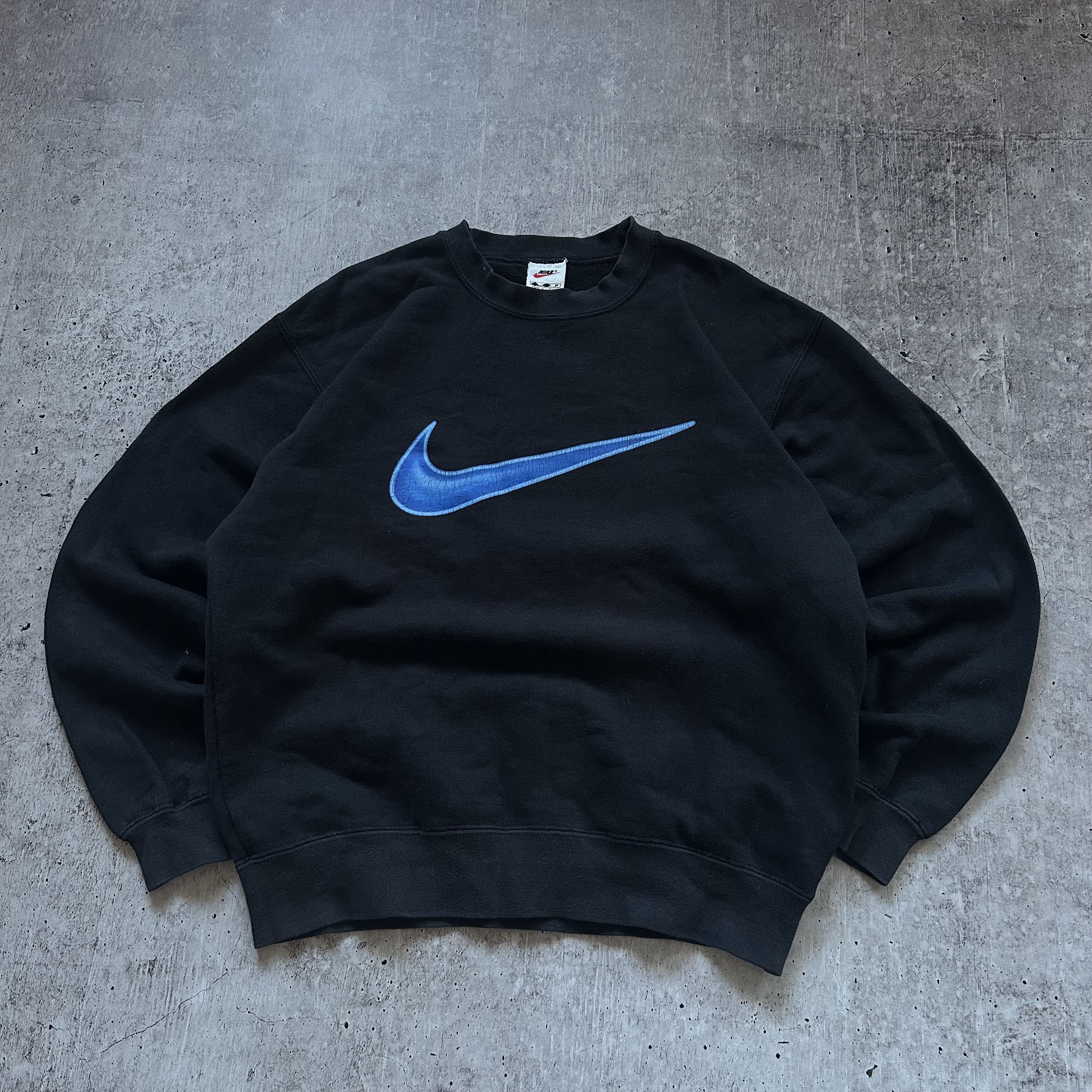 Nike × Vintage Nike 90s Vintage Big Neon Swoosh Baggy Boxy Sweatshirt Size US XS / EU 42 / 0 - 1 Thumbnail