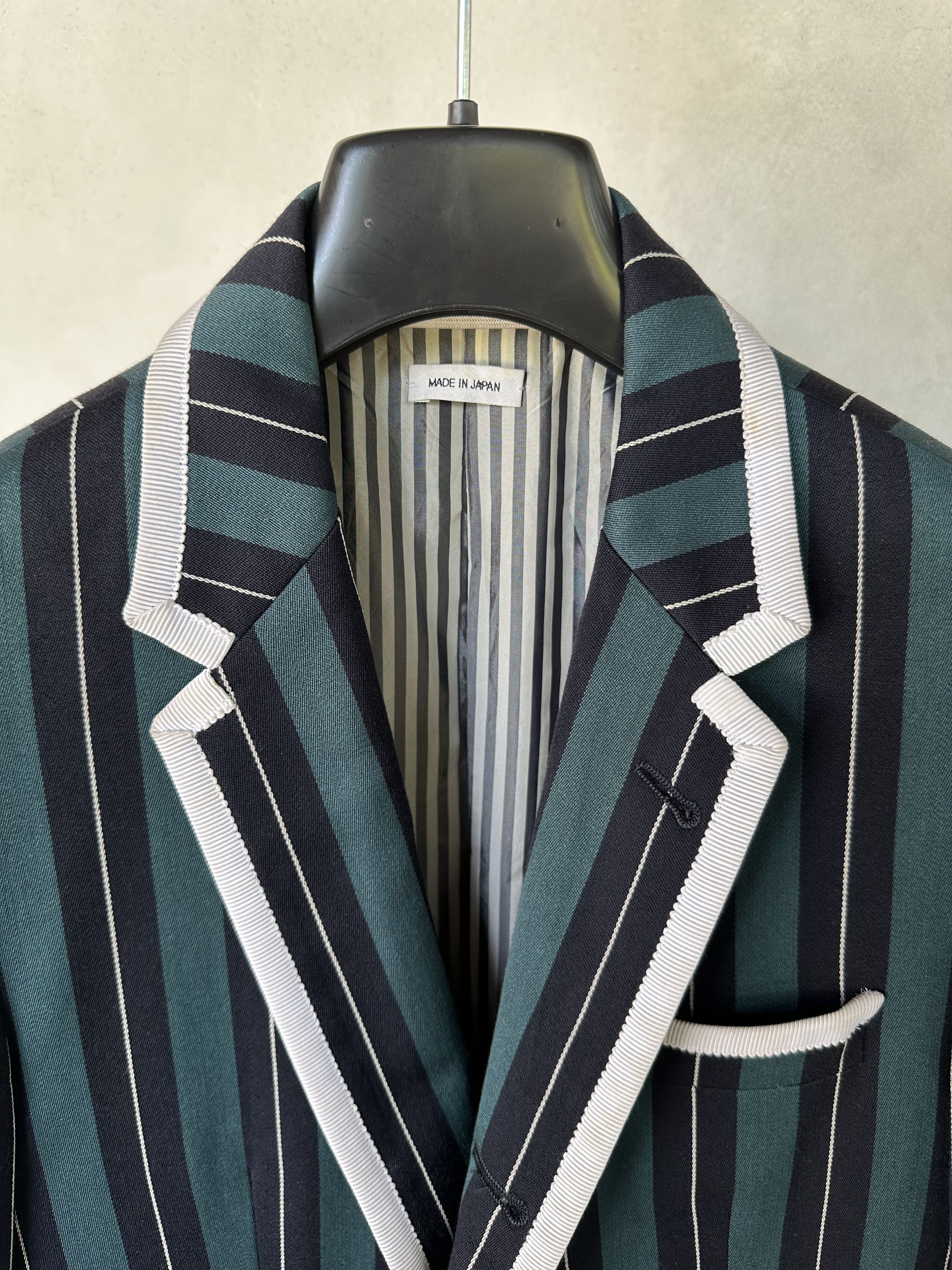 Thom Browne Thom Browne Green/Black Stripe White Piped Blazer Size 36S - 5 Thumbnail