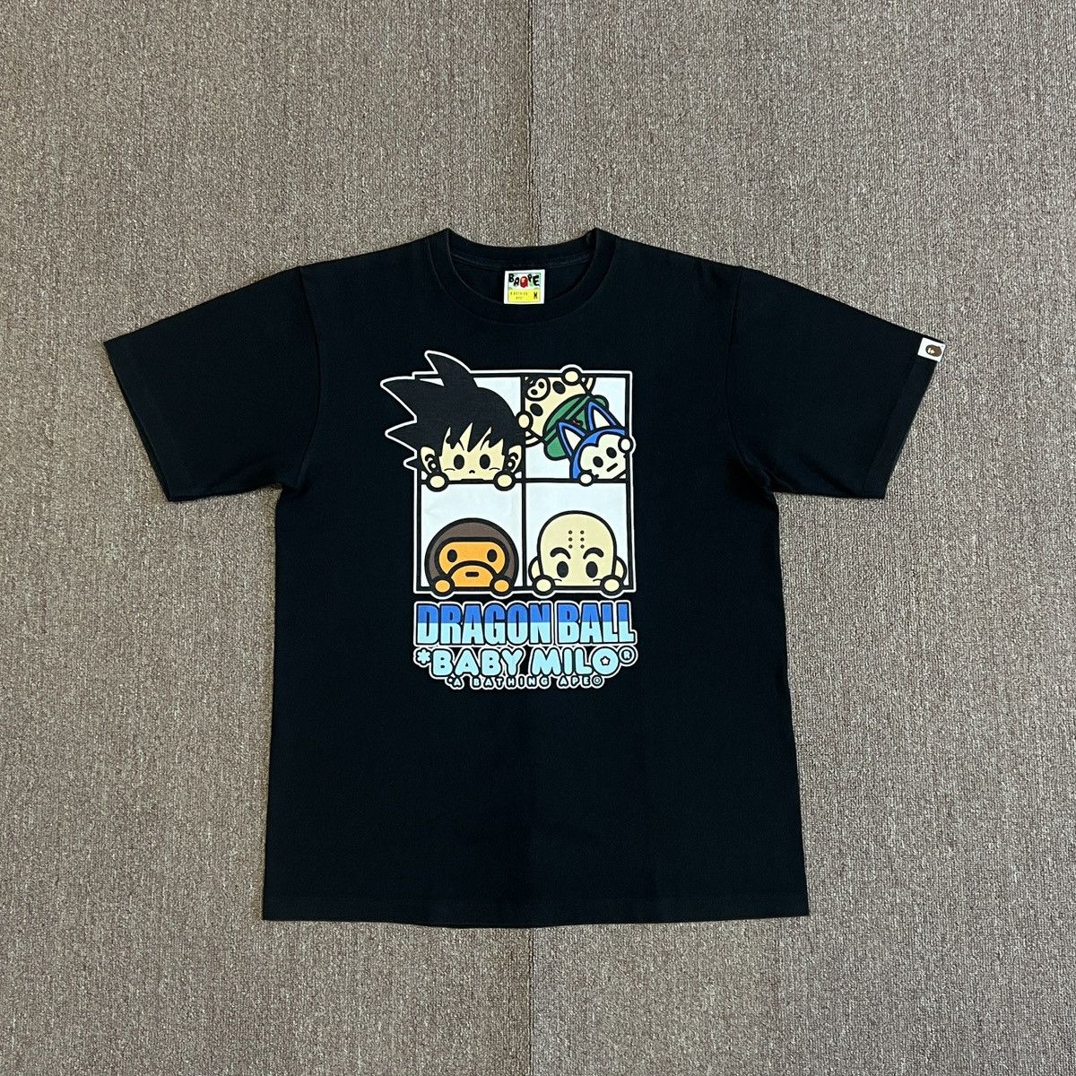 image of Bape X Dragon-Balls Baby Milo Tee in Black, Men's (Size Medium)