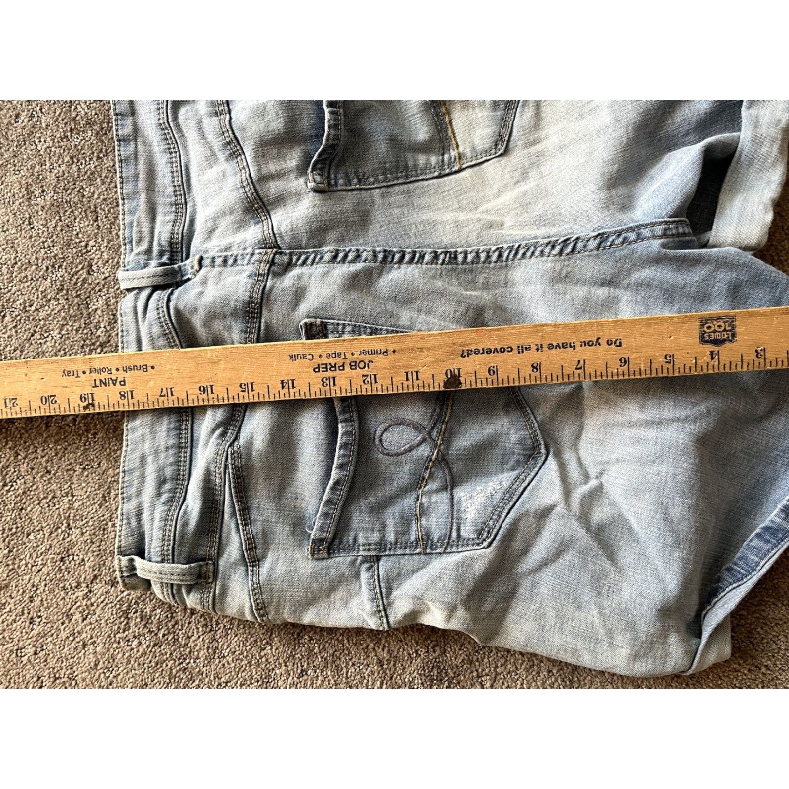 Vintage Seven7 Shaper Mom Short Womens 14W Medium Blue Denim Cotton Spandex 5-Pocket Design High Rise City Classic Preppy Beach Casual Travel Womens Size 36" / US 14 / IT 50 - 4 Thumbnail