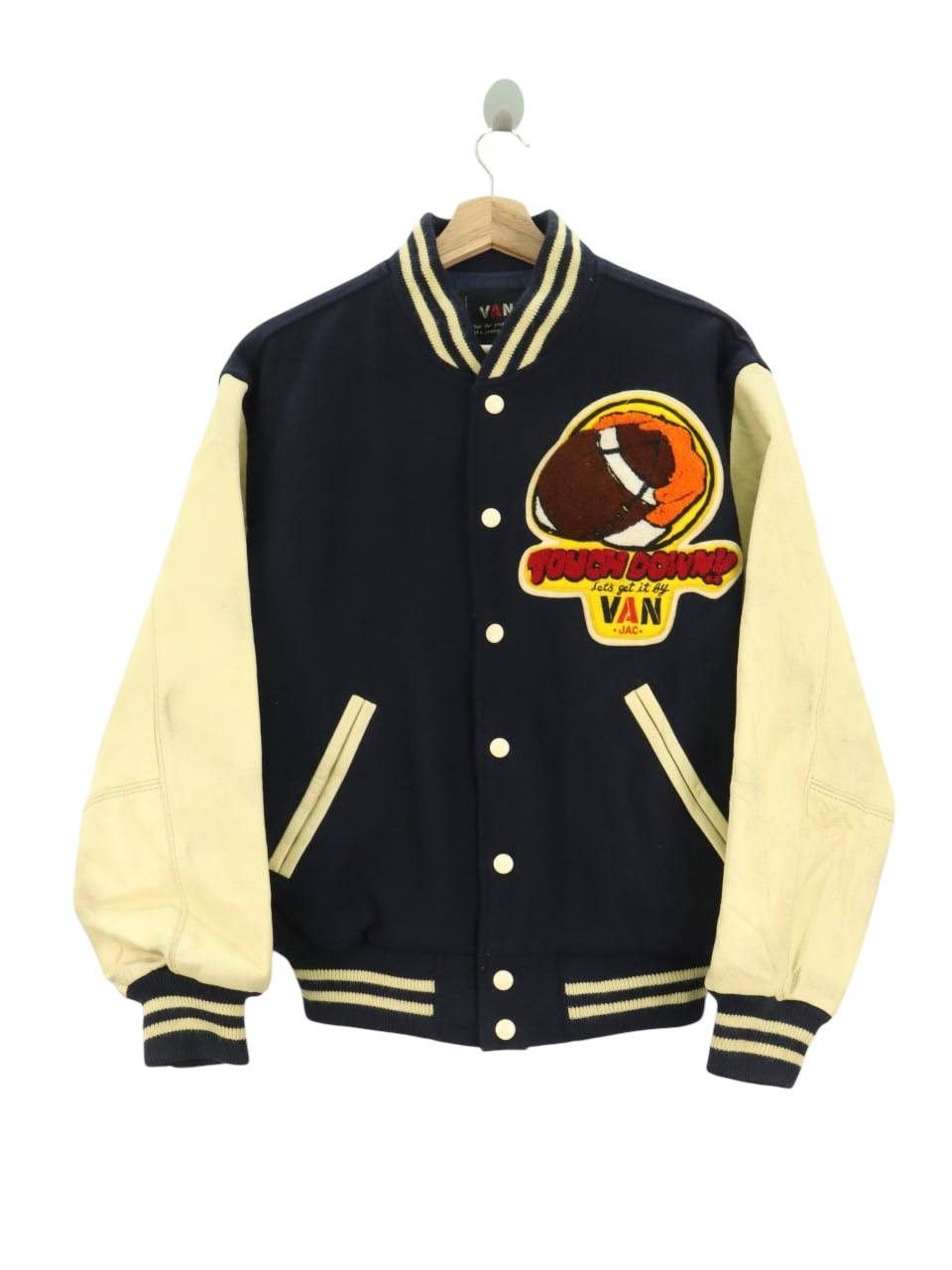 Vintage Vintage Van Jac Varsity Letterman Leather Wool Jacket Size US M / EU 48-50 / 2 - 2 Thumbnail