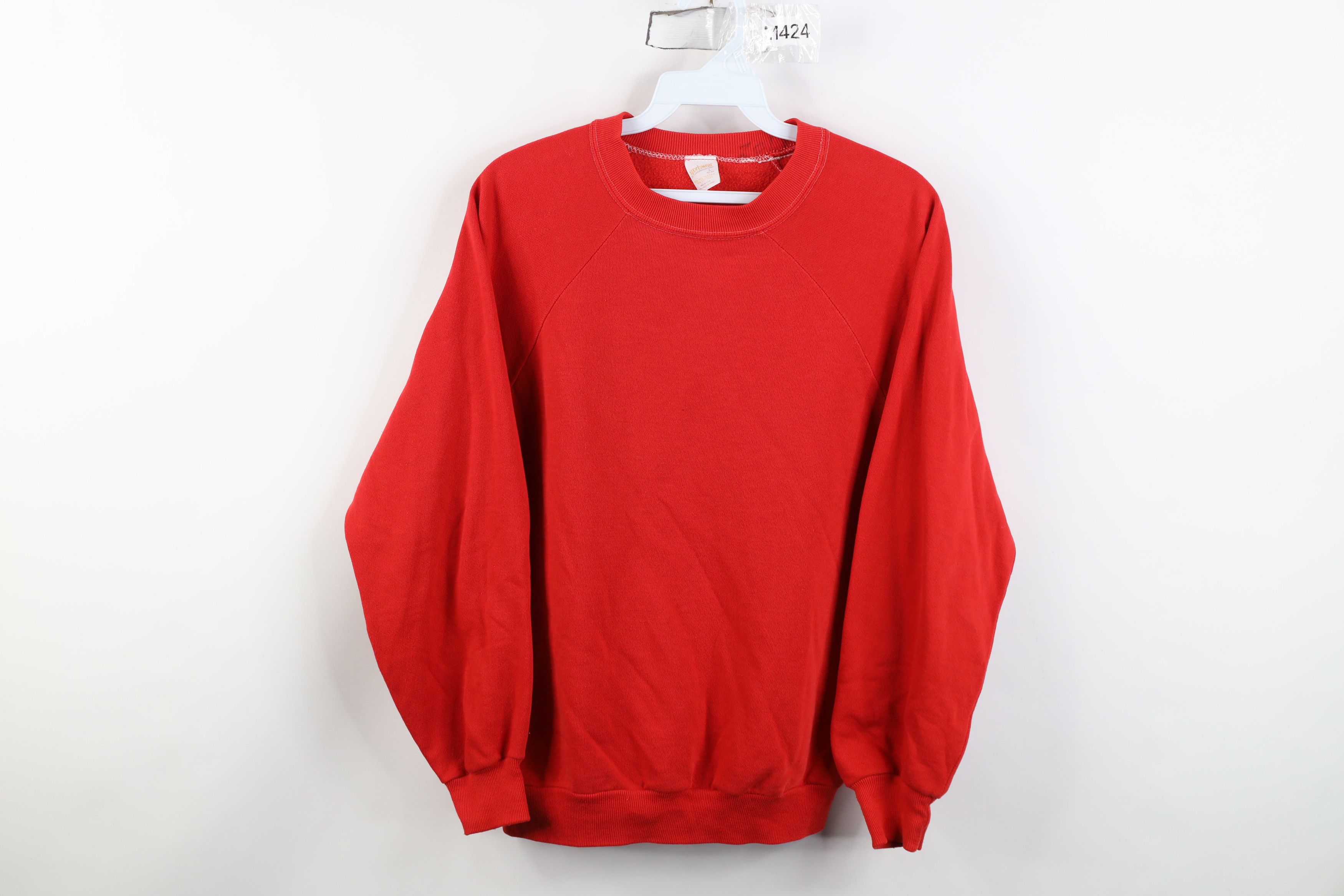 Vintage Vintage 70s Streetwear Raglan Crewneck Sweatshirt Red USA Size L / US 10 / IT 46 - 1 Thumbnail