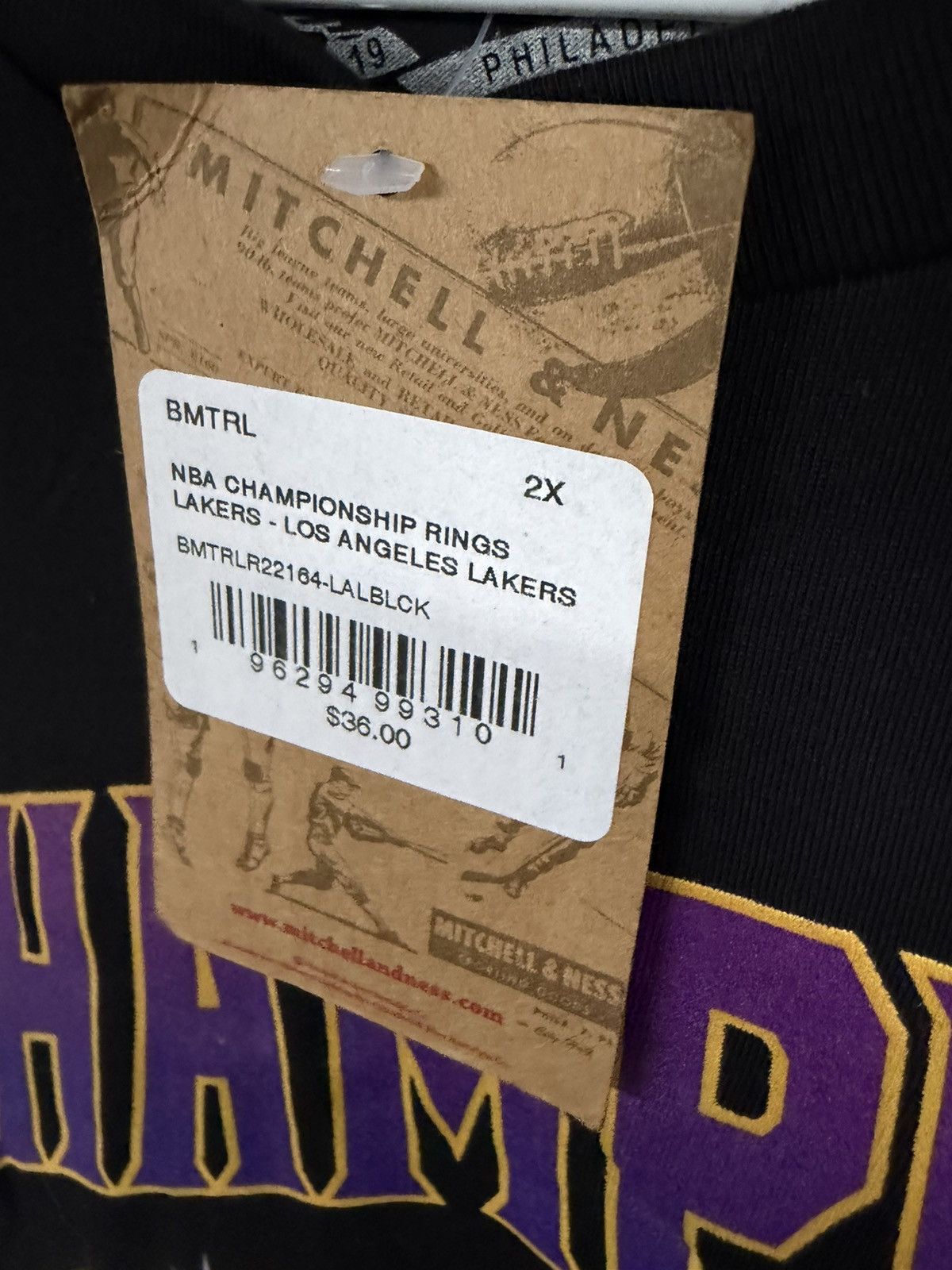 Mitchell & Ness LAKERS MITCHELL & NESS NBA THREE-PEAT rings TEE shirt 2xl wt Size US XXL / EU 58 / 5 - 6 Thumbnail