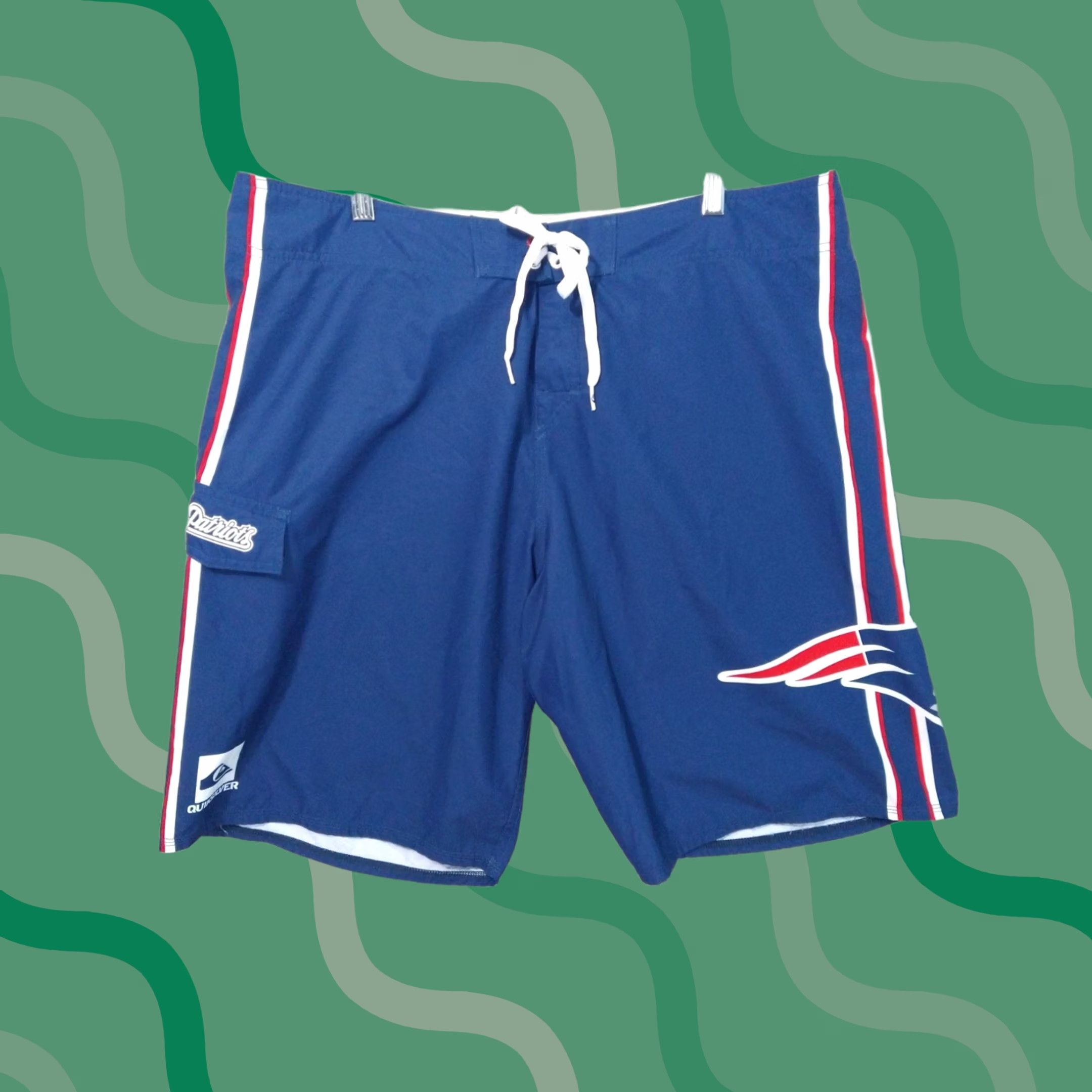 Quiksilver Quiksilver Shorts Mens 40 Blue New England Patriots Board Swim Trunks Surf Bottoms Surfing Men Blue 40 Board Shorts Pockets Drawstring Size US 40 / EU 56 - 1 Thumbnail