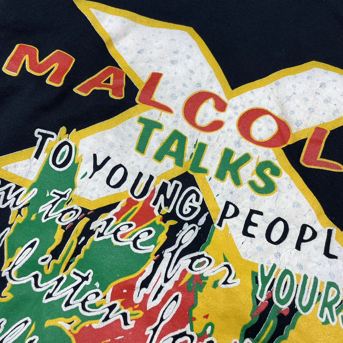 Vintage Malcolm X Vintage 90s oversized Hoodie USA talks Size US M / EU 48-50 / 2 - 10 Thumbnail