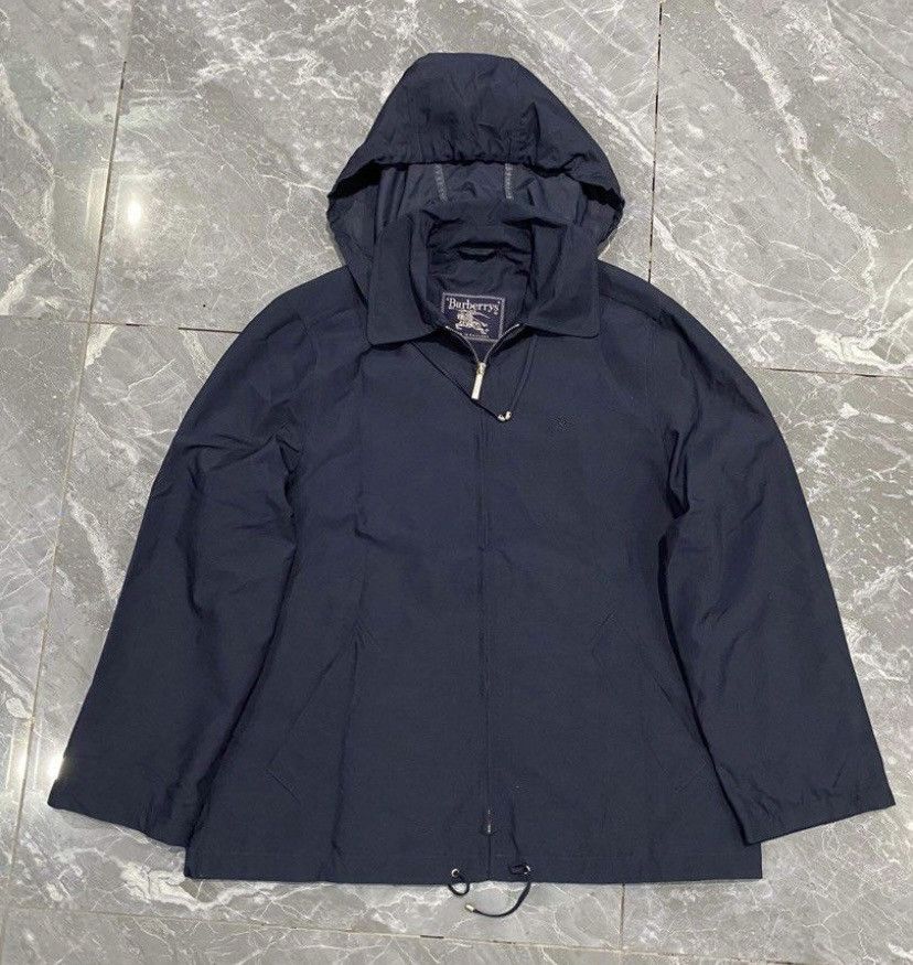 image of Vintage Burberry Detachable Hoodie in Navy, Men's (Size Large)