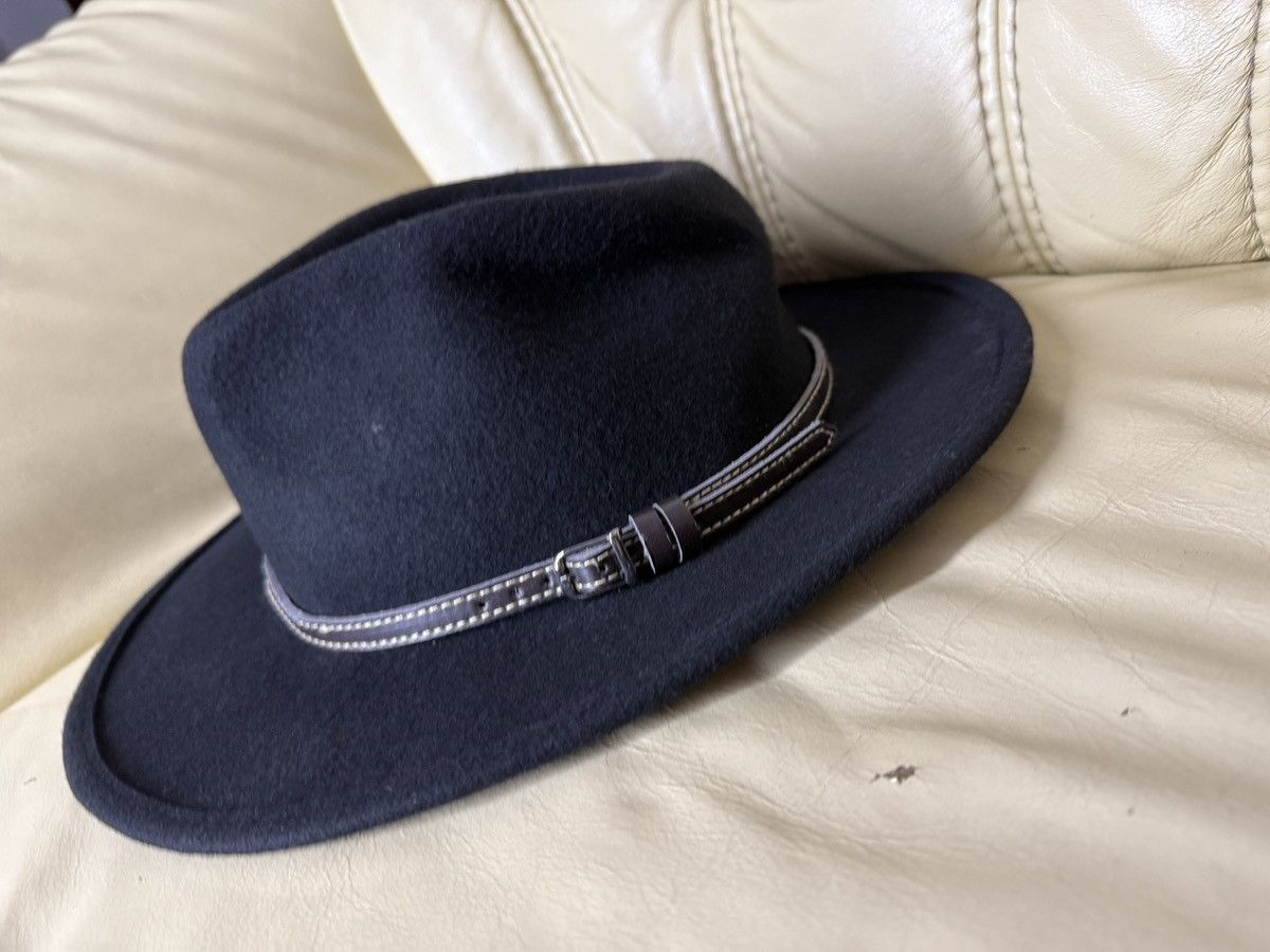 Vintage Vintage Y2K Atrium Black Wool Hat Waterproof leather strap Size ONE SIZE - 2 Thumbnail