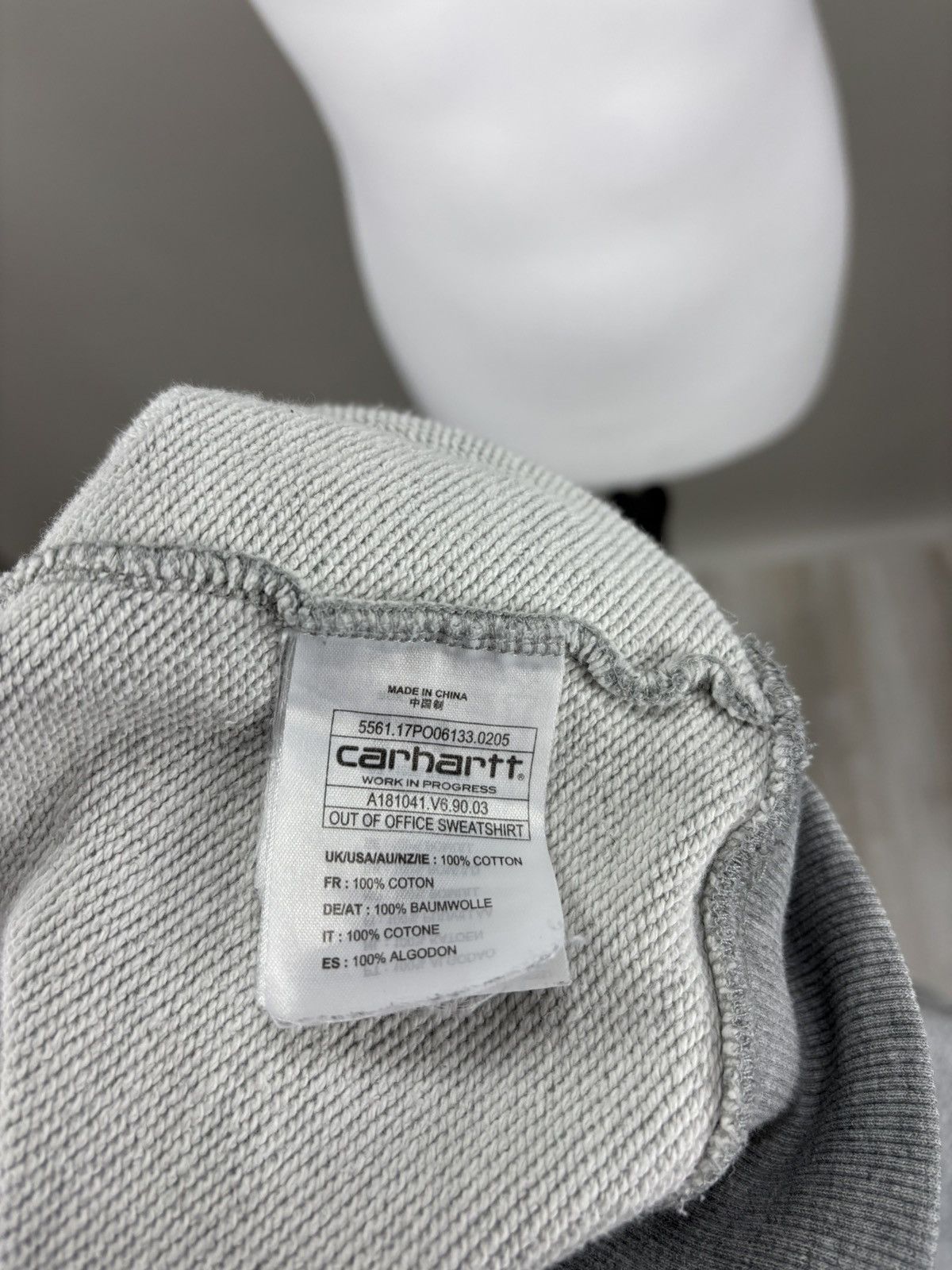 Carhartt Mens sweatshirt Carhartt WIP Out of Office Size M Color Gray Size US M / EU 48-50 / 2 - 11 Thumbnail