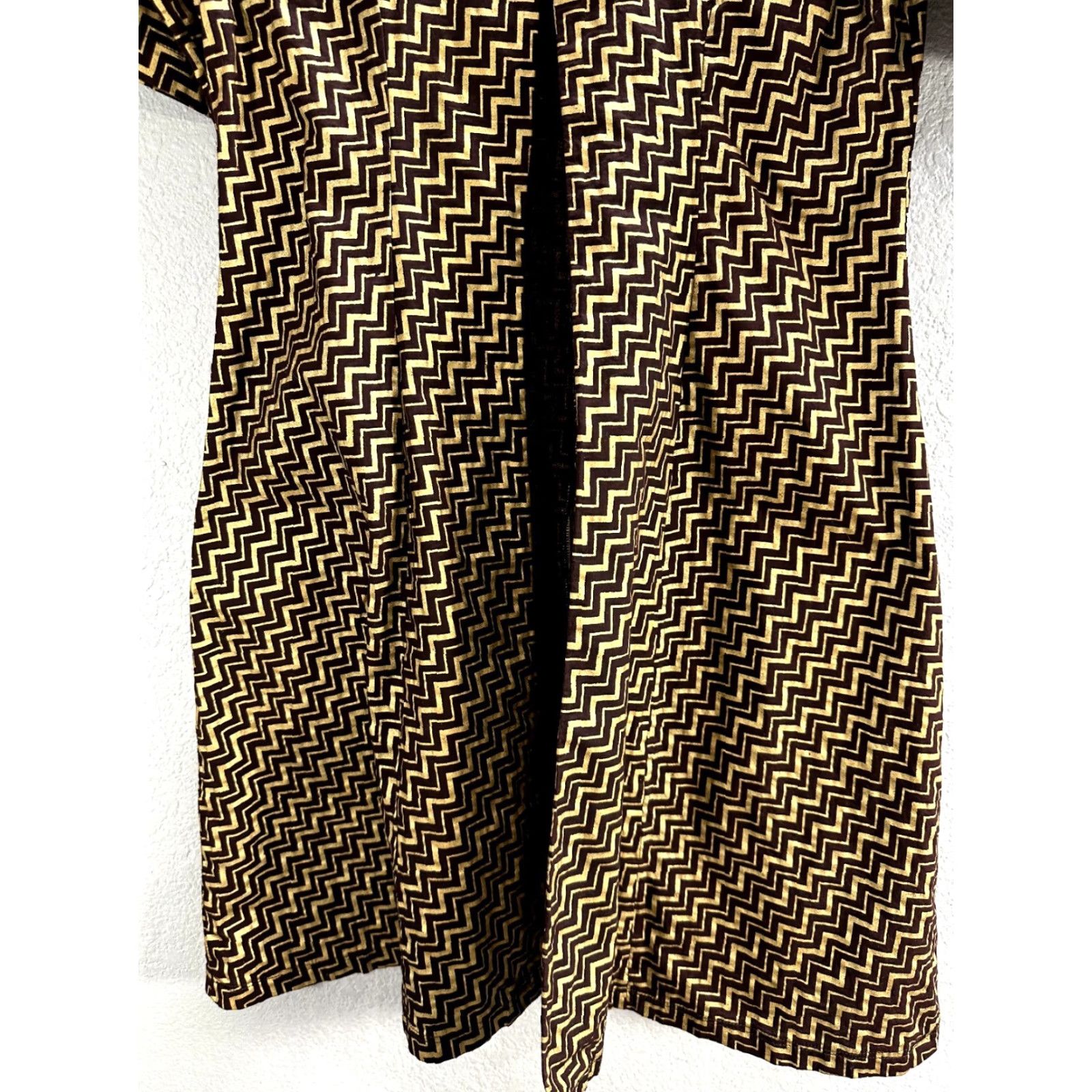 Vintage Vtg Simi Dee Brown Gold Geometric Africa Duster Over top Shoulder Pads Sz M Jacket Women Brown Gold Buttons Geometric Duster Jacket M Women Size M / US 6-8 / IT 42-44 - 5 Thumbnail
