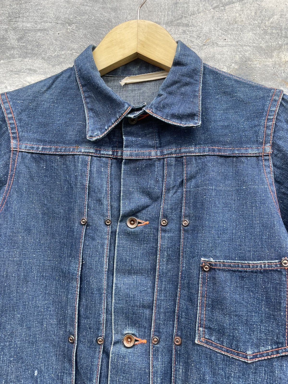 Vintage True 1940!Donut Button Selvedge Union Made WWII Denim Jacket Size US XS / EU 42 / 0 - 3 Thumbnail