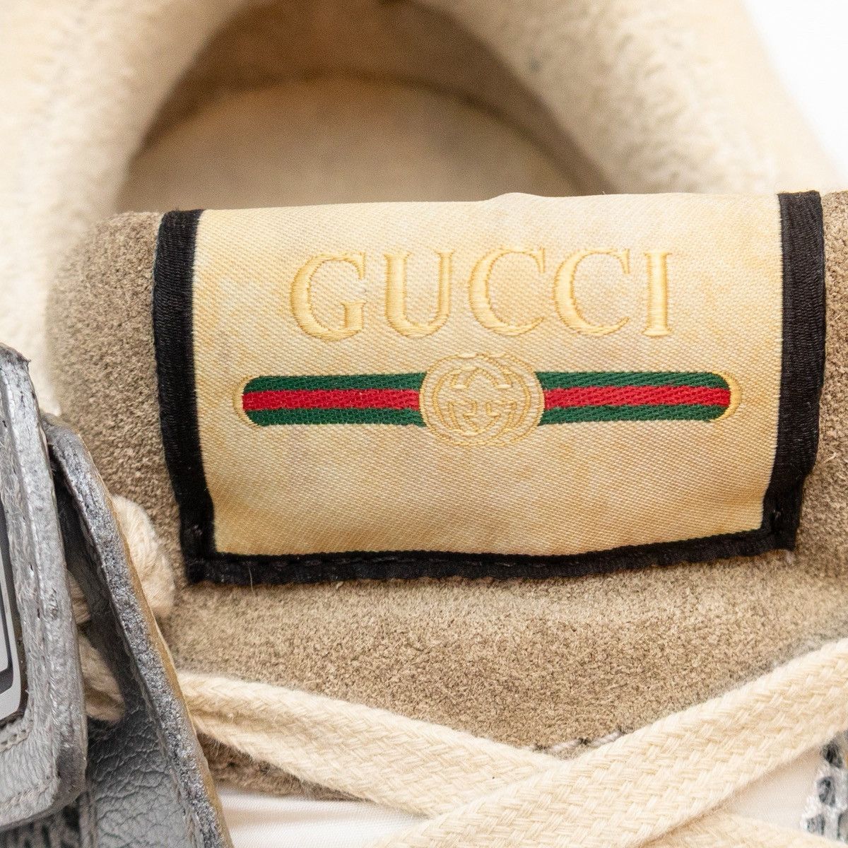 Gucci Gucci Grey / Beige Suede and Mesh Ultrapace Sneakers SizeUS9 Size US 9 / EU 42 - 9 Thumbnail