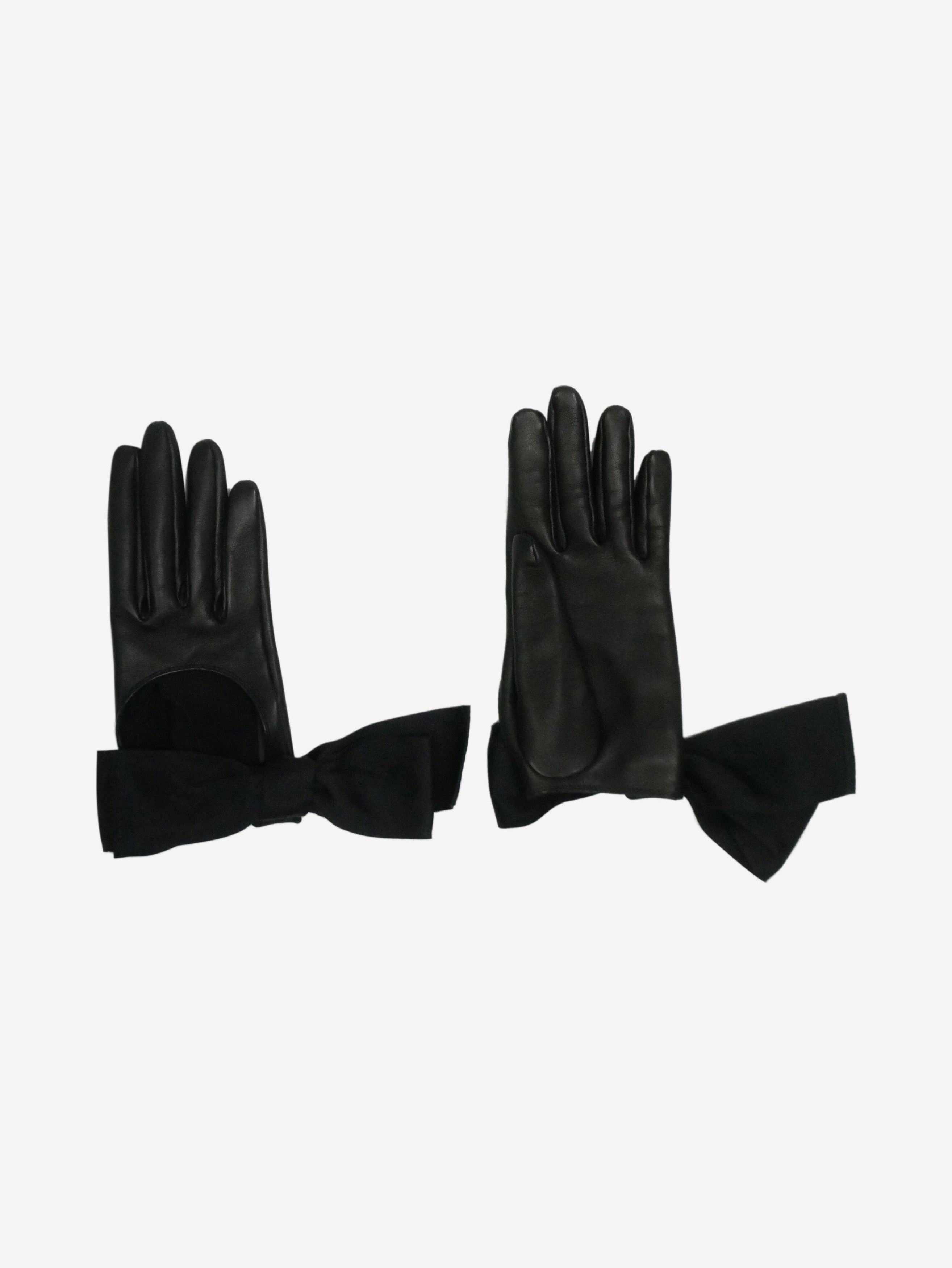 Louis Vuitton Black leather and silk gloves Size ONE SIZE - 1 Thumbnail