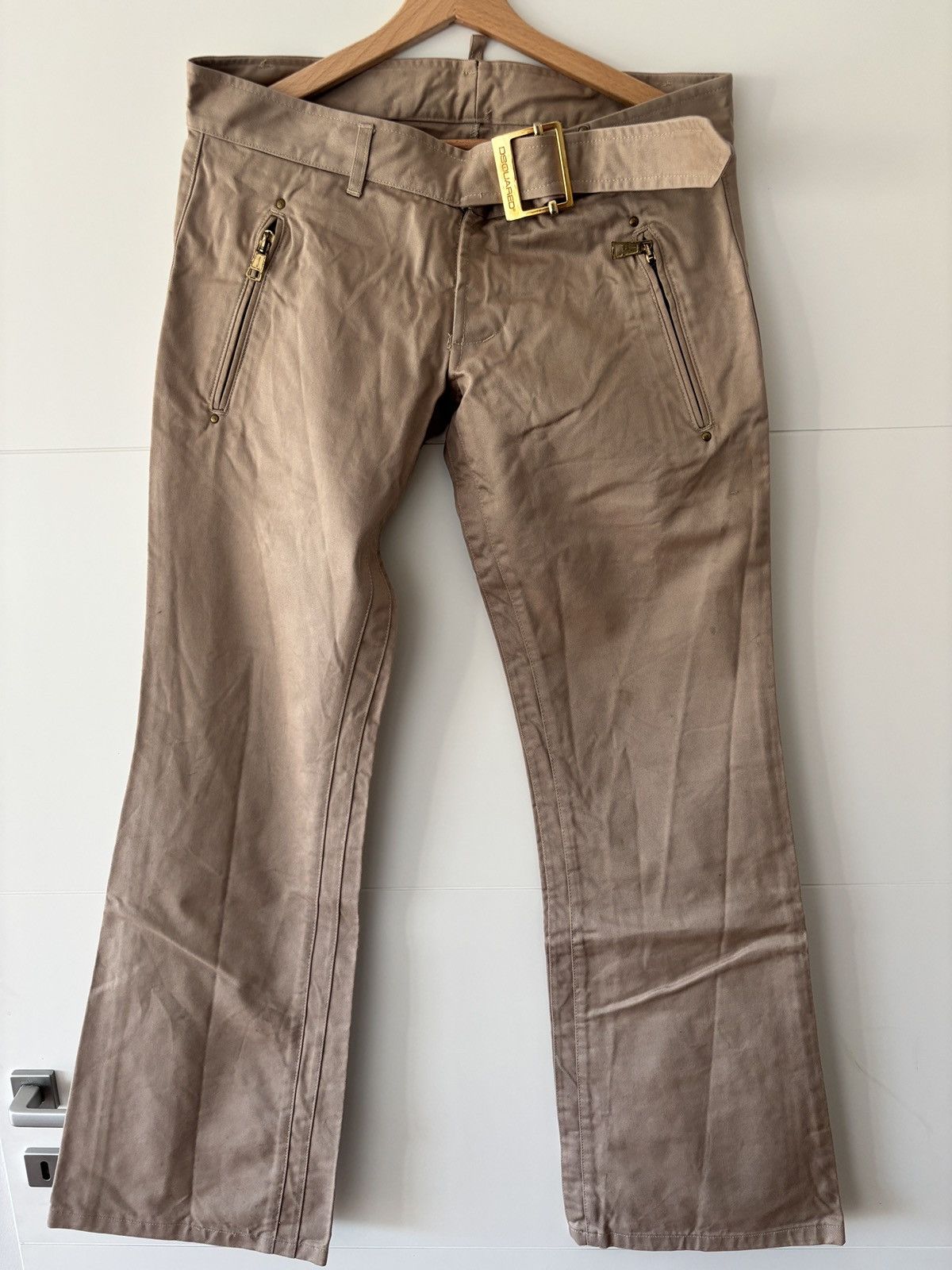 Dsquared2 Super low rise beige coton pants Size US 44 / EU 60 - 1 Thumbnail