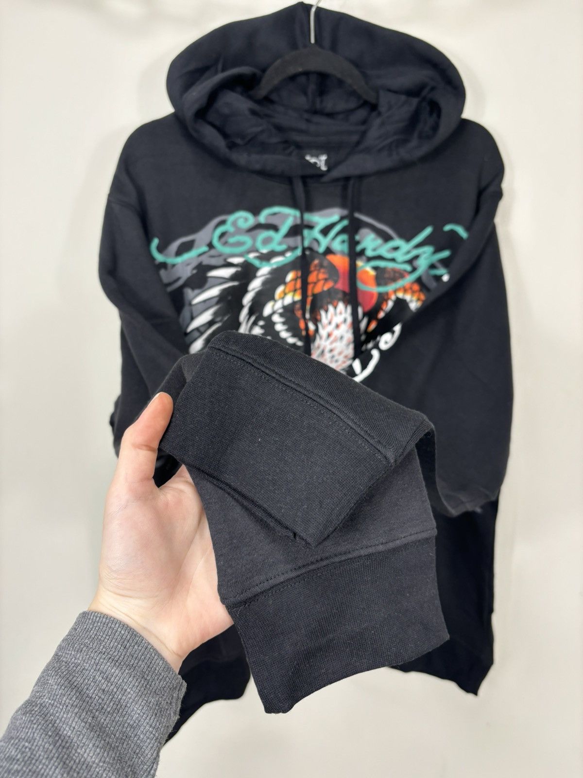 Christian Audigier Ed Hardy Y2K Eagle Skull NEW Hype Tattoo Black Hoodie Size US XL / EU 56 / 4 - 10 Thumbnail