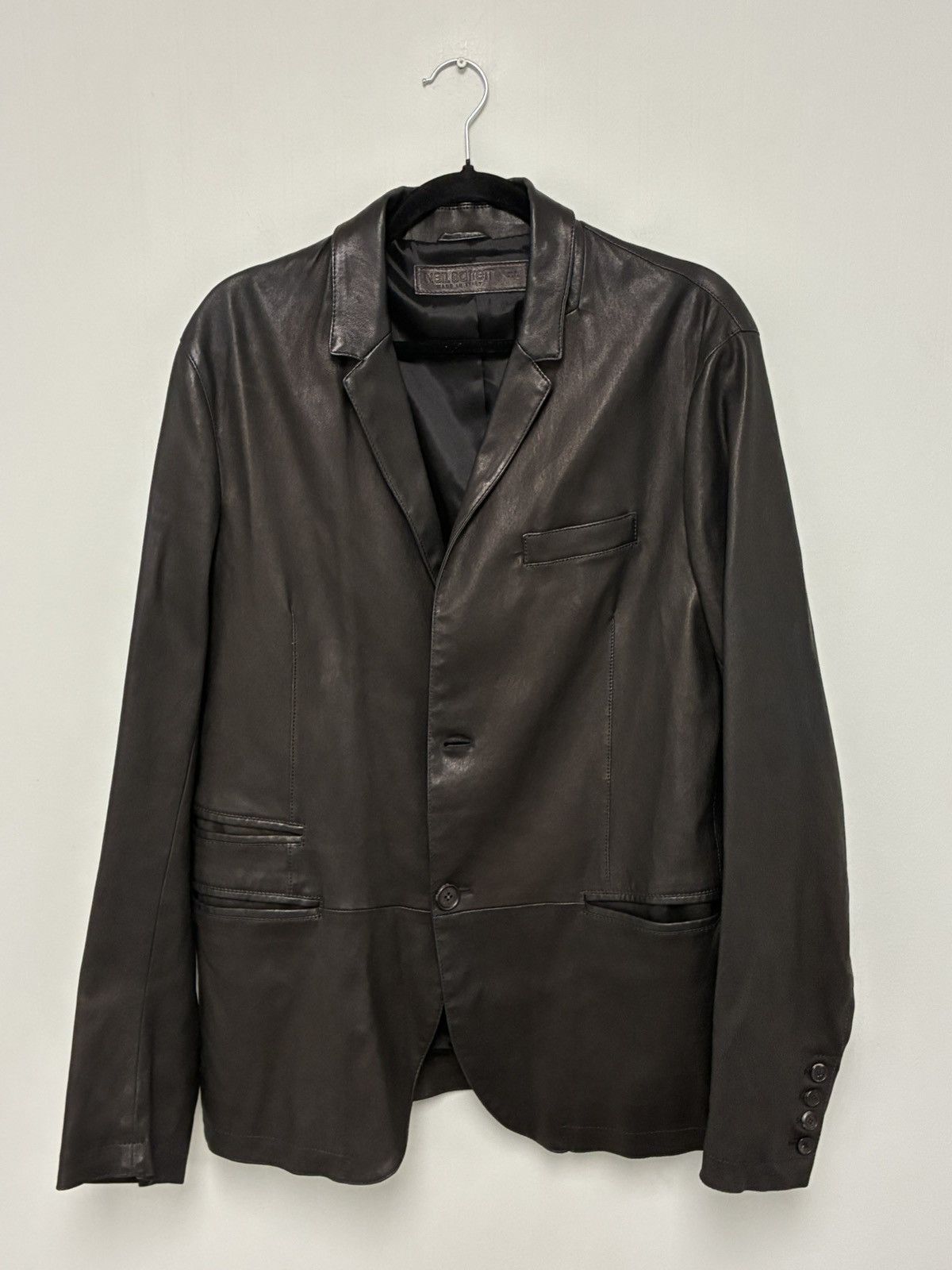Neil Barrett Black Leather Jacket Size XL Size US XL / EU 56 / 4 - 5 Thumbnail