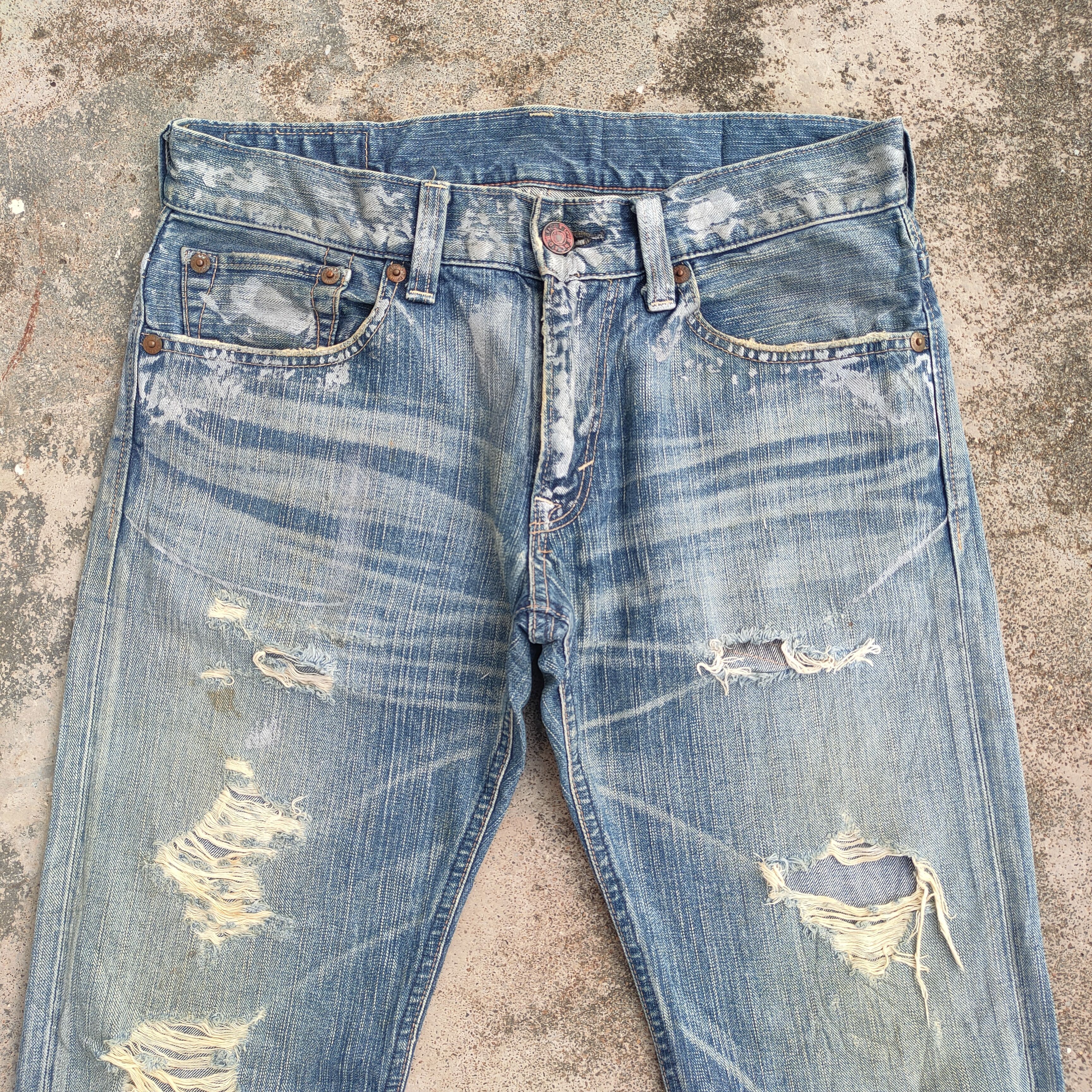 Edwin FLARE VINTAGE EDWIN BOOTCUT RIPPED DENIM JEANS PANTS Size US 35 - 3 Thumbnail