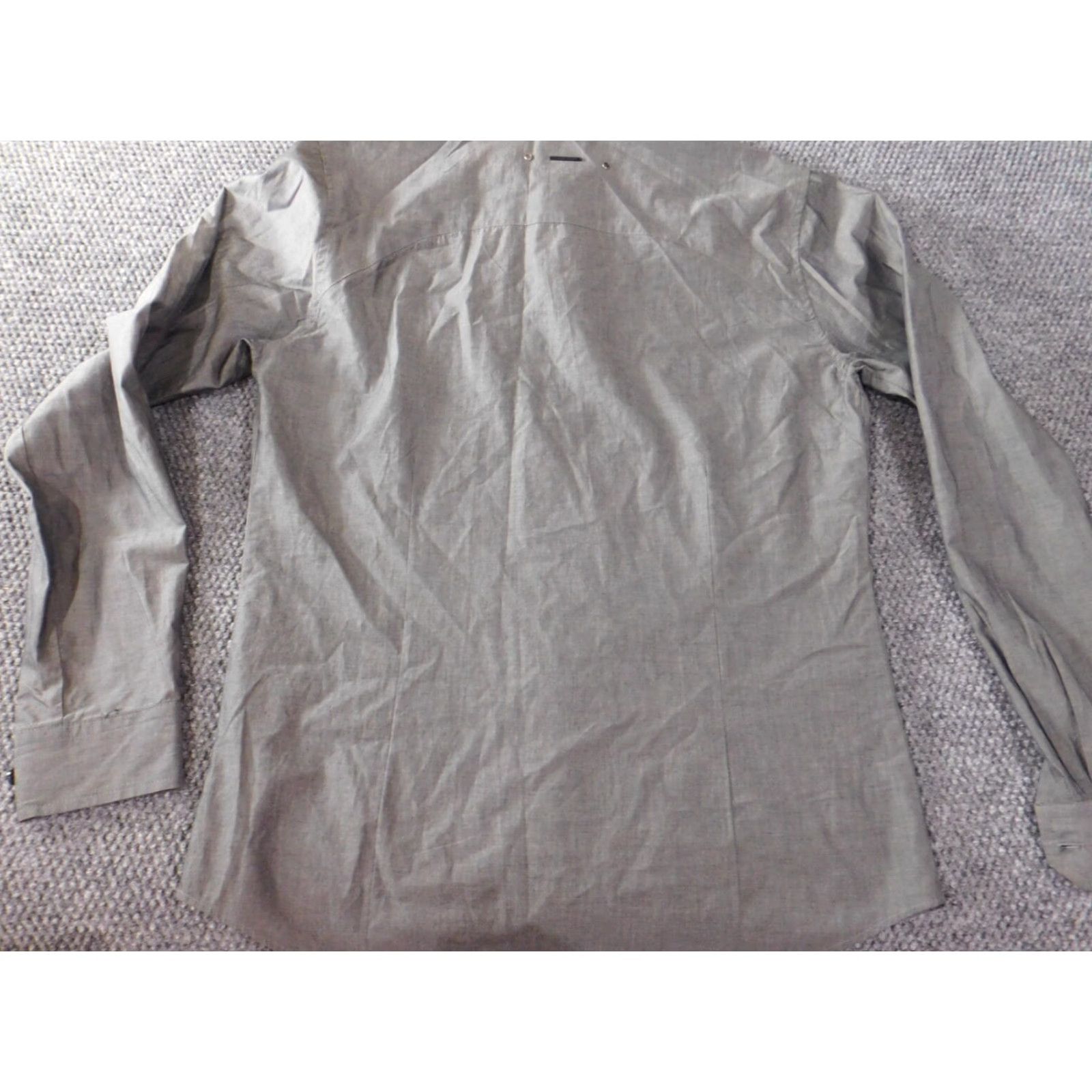 Marcs Marc Ecko Mens Shirt Medium Gray Logo Classic Logo Button-Up Short Sleeve Collared Camp Casual Western 90s? Size US M / EU 48-50 / 2 - 7 Thumbnail