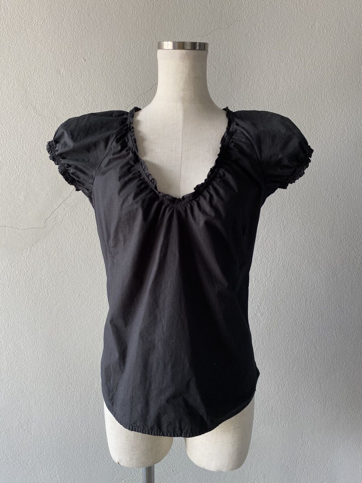 Isabel Marant * Isabel Marant Black Ruffled Puff-Sleeve Blouse. Size S / US 4 / IT 40 - 5 Thumbnail