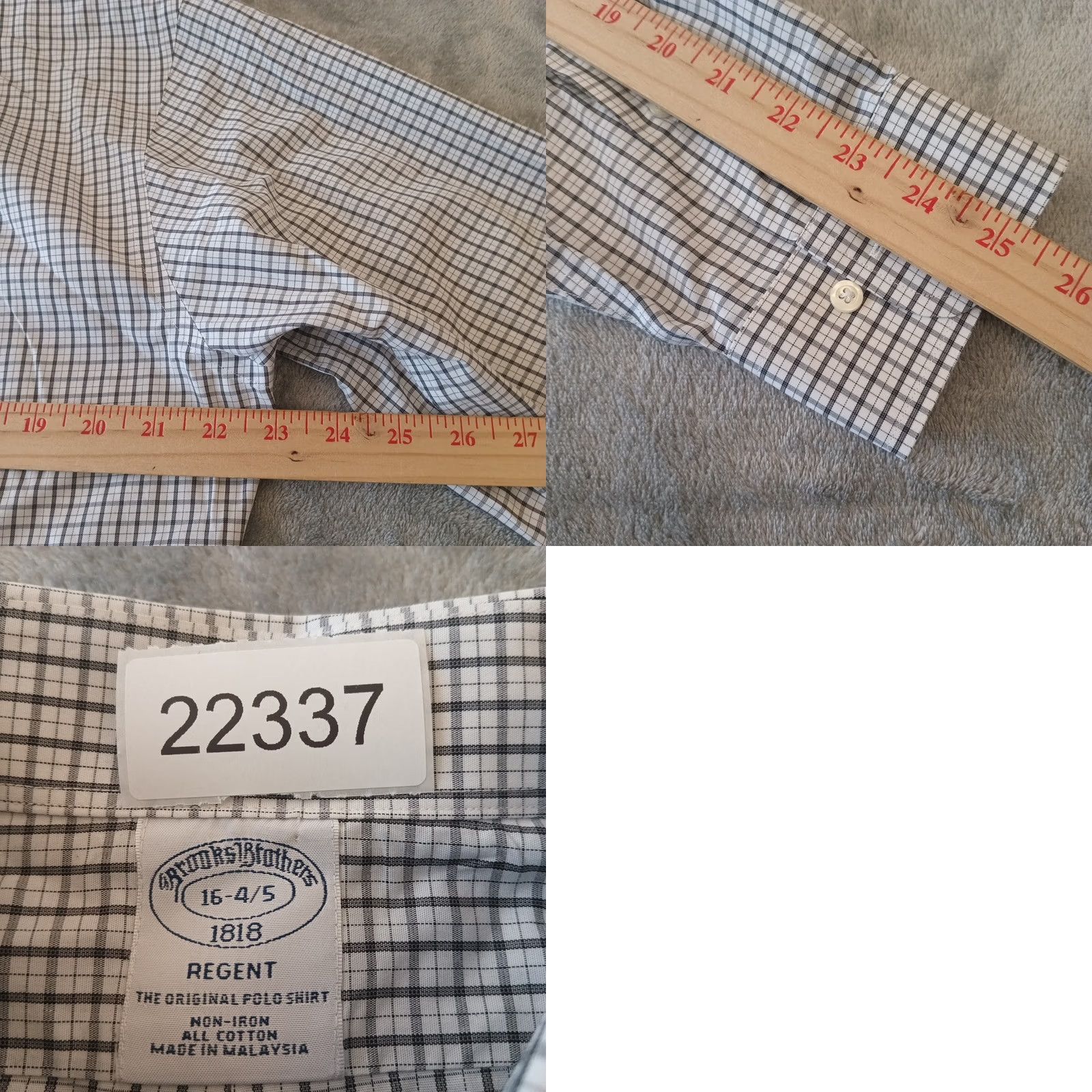 Brooks Brothers Brooks Brothers Shirt Mens Size 16 Gray Plaid Regent Long Sleeve Button Down Shirt Mens Regular Cotton Dress Shirt Women None Size US L / EU 52-54 / 3 - 8 Thumbnail