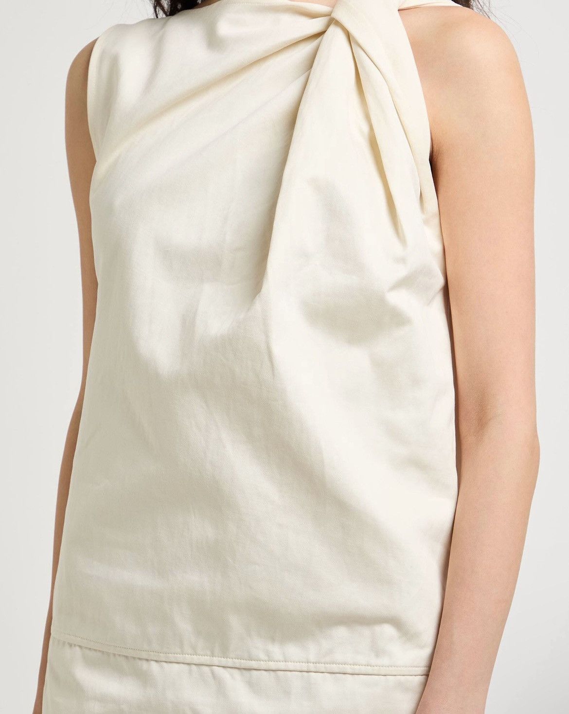 Toteme TOTEME Cotton Organic Linen Shoulder-Twist Midi Dress Size XS / US 0-2 / IT 36-38 - 6 Thumbnail