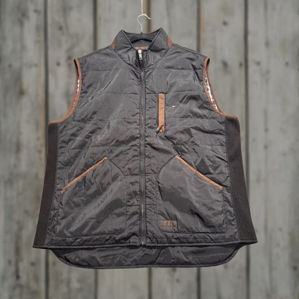 Tommy Hilfiger Tommy Hilfiger Puffer Vest Jacket Black 2XLT Men Nylon Plaid Lined Outdoor Big & Tall Size US XXL / EU 58 / 5 - 1 Thumbnail