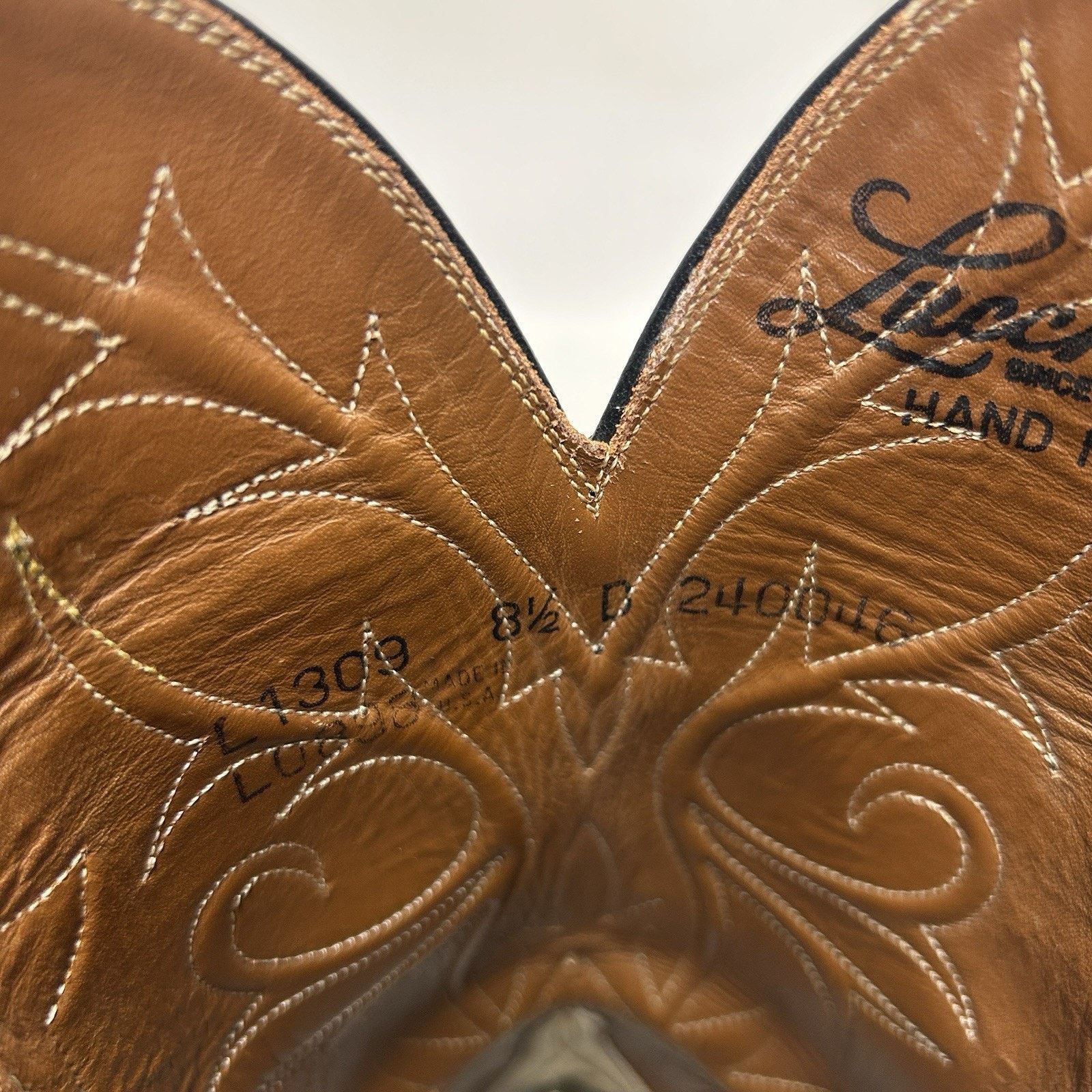 Lucchese Lucchese Handmade Goatskin Vines Cowboy Boots “Black" L1309 Size US 8.5 / EU 41-42 - 13 Thumbnail