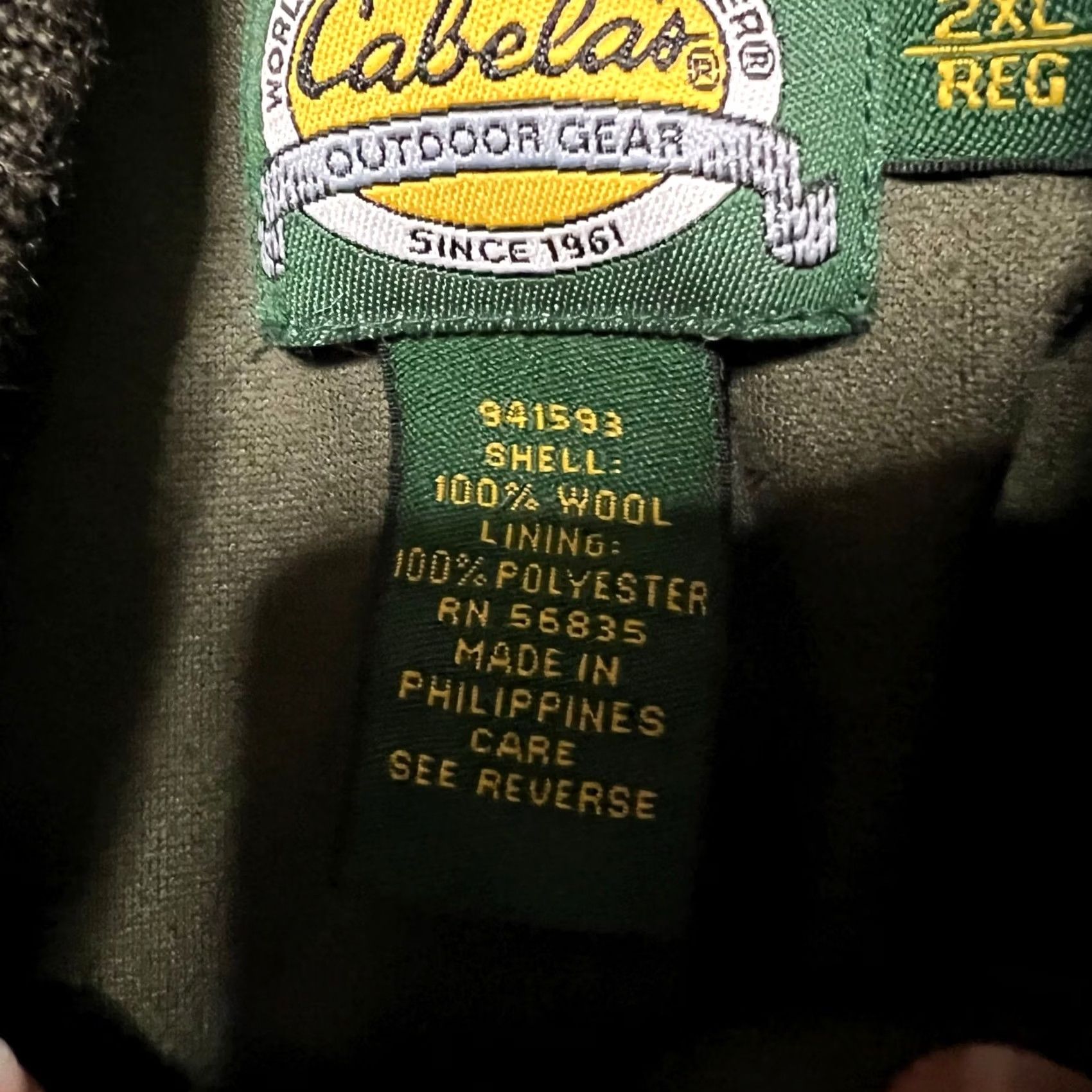 Vintage Cabela's Sweater Green 100% Wool Elbow Pad Hunting Heavy Outdoor Henley Mens 2XL Green Elk Pad? Size US XXL / EU 58 / 5 - 5 Thumbnail