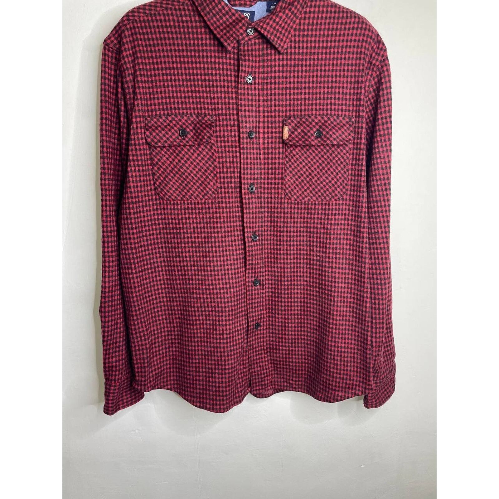 Chaps Vintage CHAPS Red Black Micro Check Flannel Shirt L Size US L / EU 52-54 / 3 - 2 Thumbnail