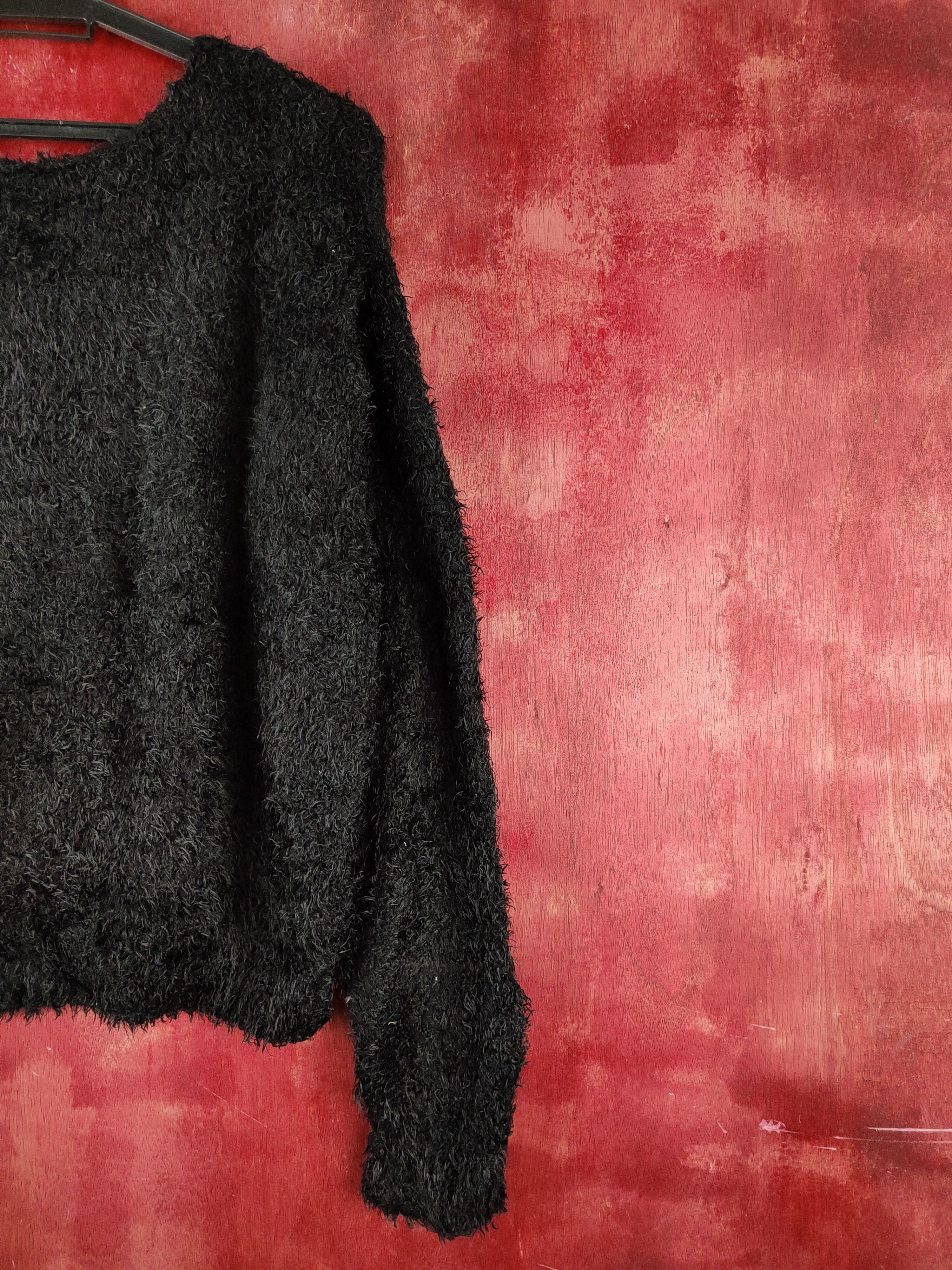 GU × Homespun Knitwear × Japanese Brand GU Black Shag Shaggy Fur Mohair Knitwear #S2189 Size XL / US 12-14 / IT 48-50 - 9 Thumbnail