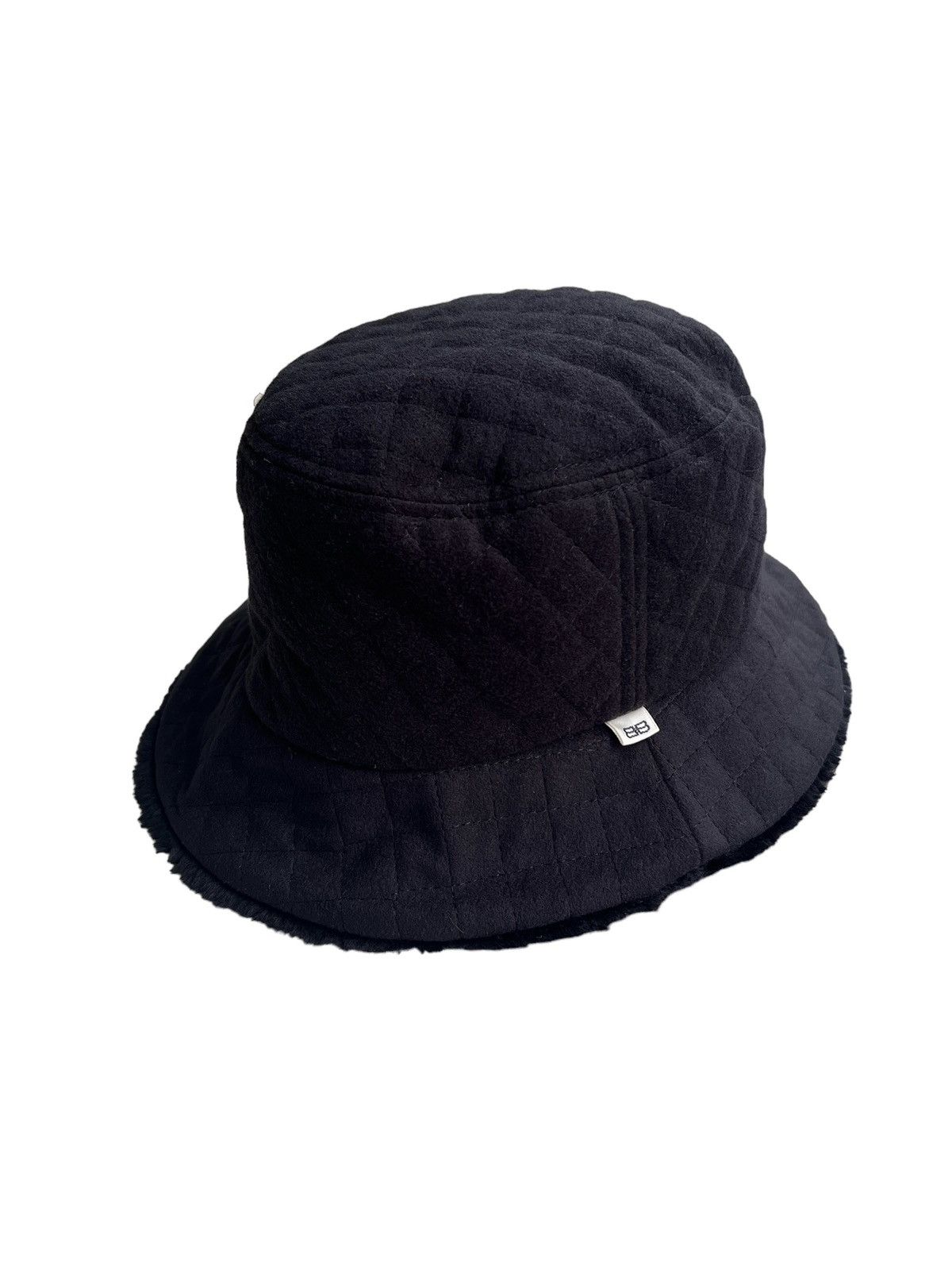 Vintage 1980 Balenciaga Quilted Faux Fur Bucket Hat