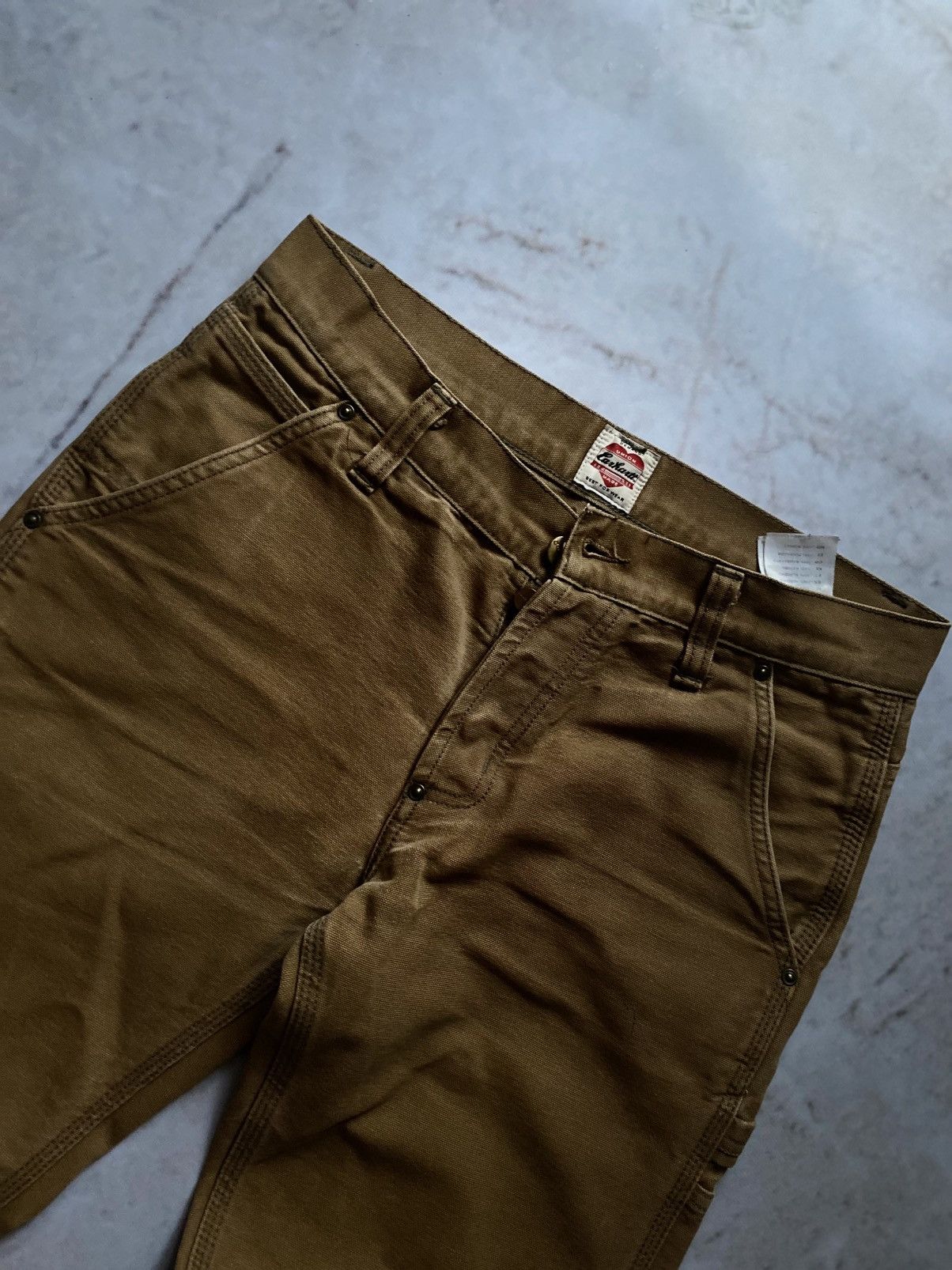 Carhartt × Vintage RARE Vintage 90s Carhartt Brown Denim Carpenter Pants Hype Size US 29 - 5 Thumbnail