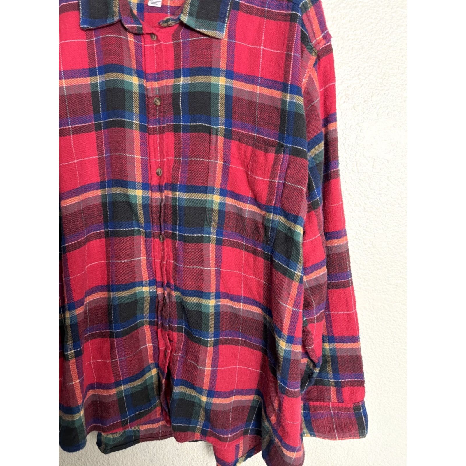 American Eagle Outfitters American Eagle Women’s XXL Long Sleeve Flannel Shirt Red Plaid Button-Up Boyfriend Fit Size XXL / US 16-18 / IT 52-54 - 6 Thumbnail