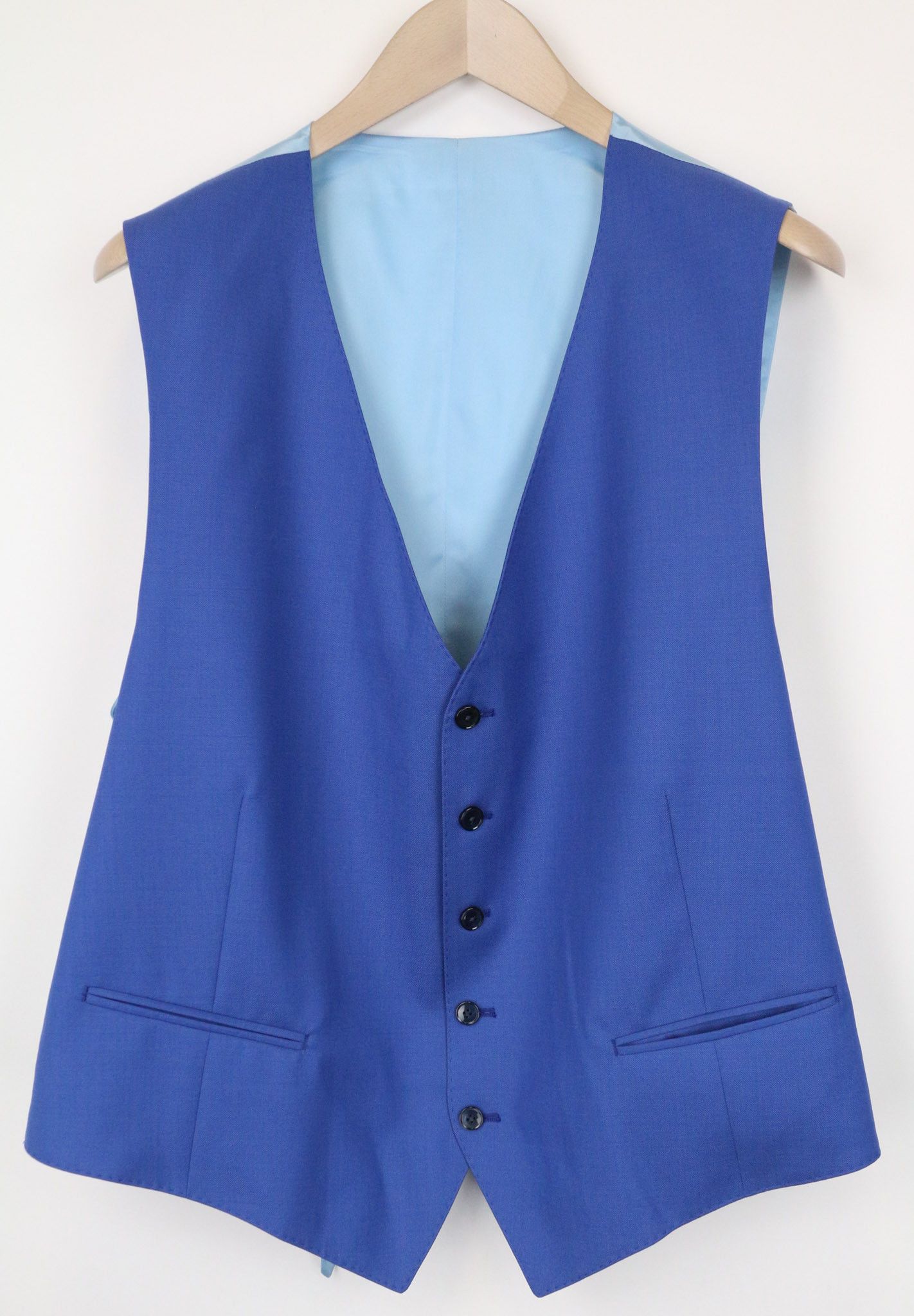 Suitsupply UK50R Blue Wool Waistcoat Suit 74765 Size 50R - 2 Thumbnail