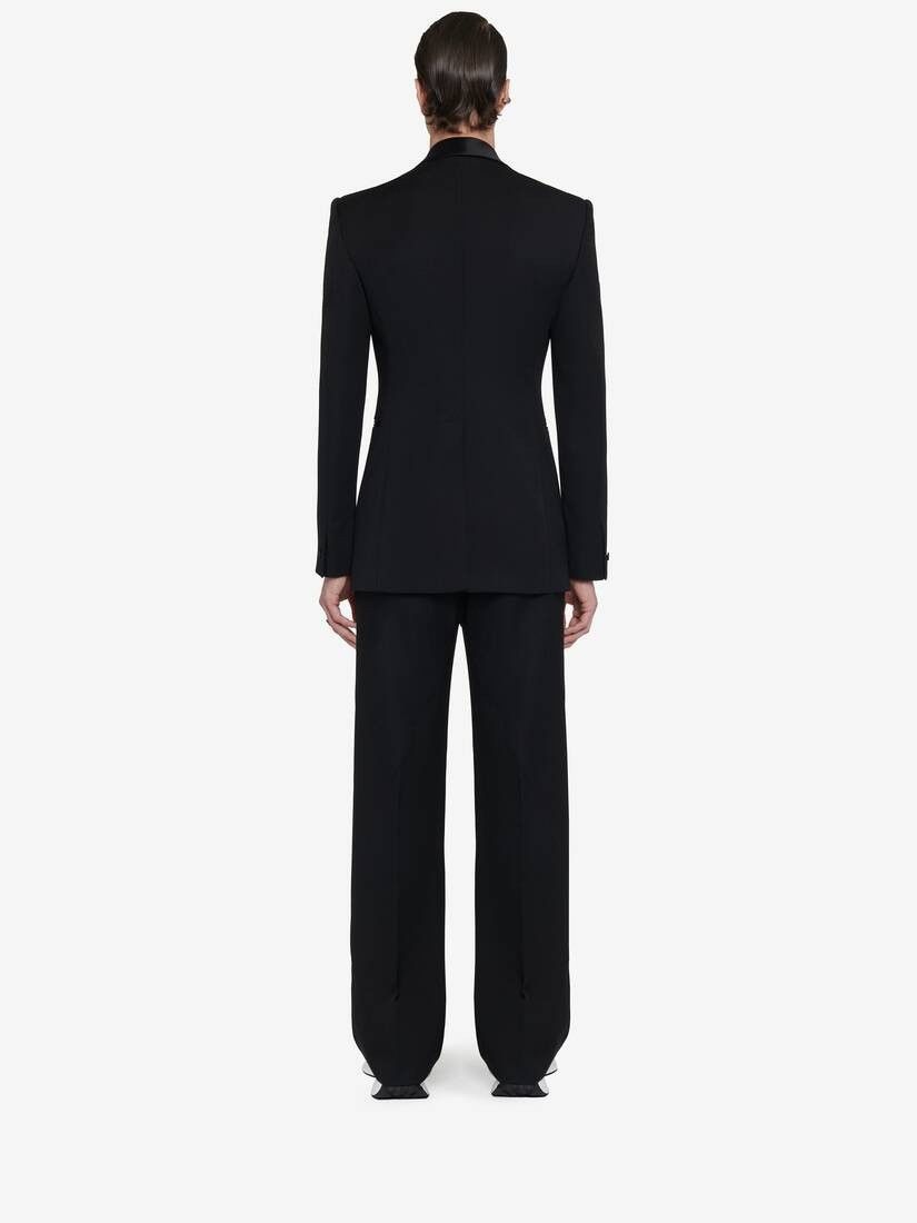 Alexander McQueen o1w1db10725 Twisted Stripe Tuxedo Trousers in Black Size US 30 / EU 46 - 4 Thumbnail