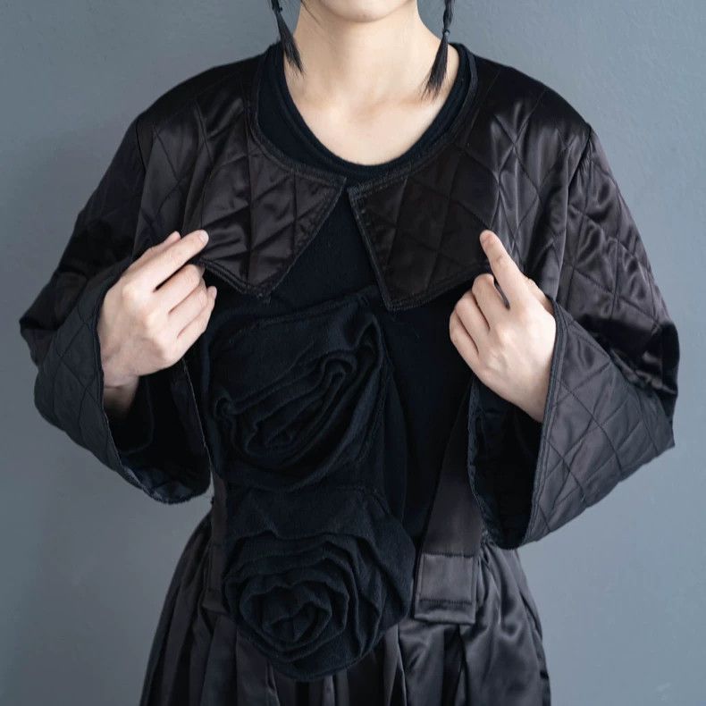 Comme des Garcons Comme Des Garcons Black satin quilted openwork dress Size XS / US 0-2 / IT 36-38 - 8 Thumbnail