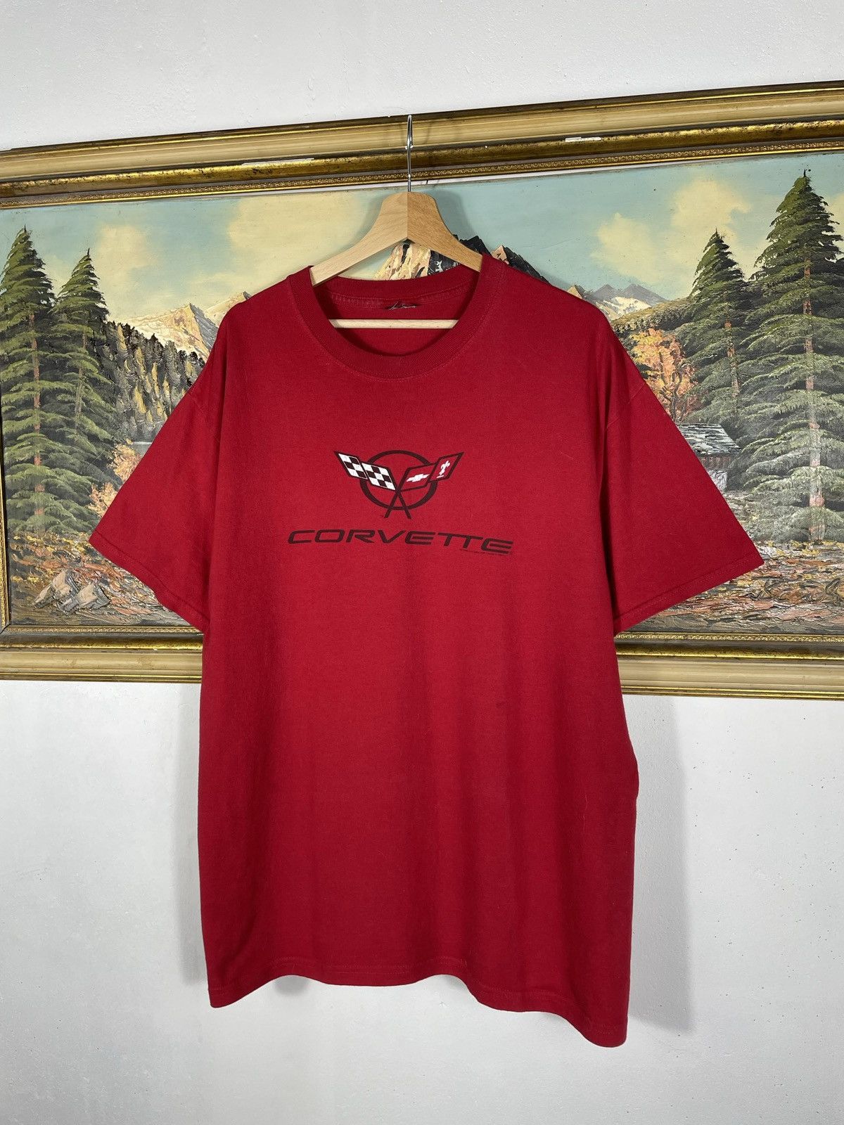 Chevrolet × Vintage Red Vintage Retro 90s T shirt Tee Corvette Big Logo Size US XL / EU 56 / 4 - 2 Thumbnail