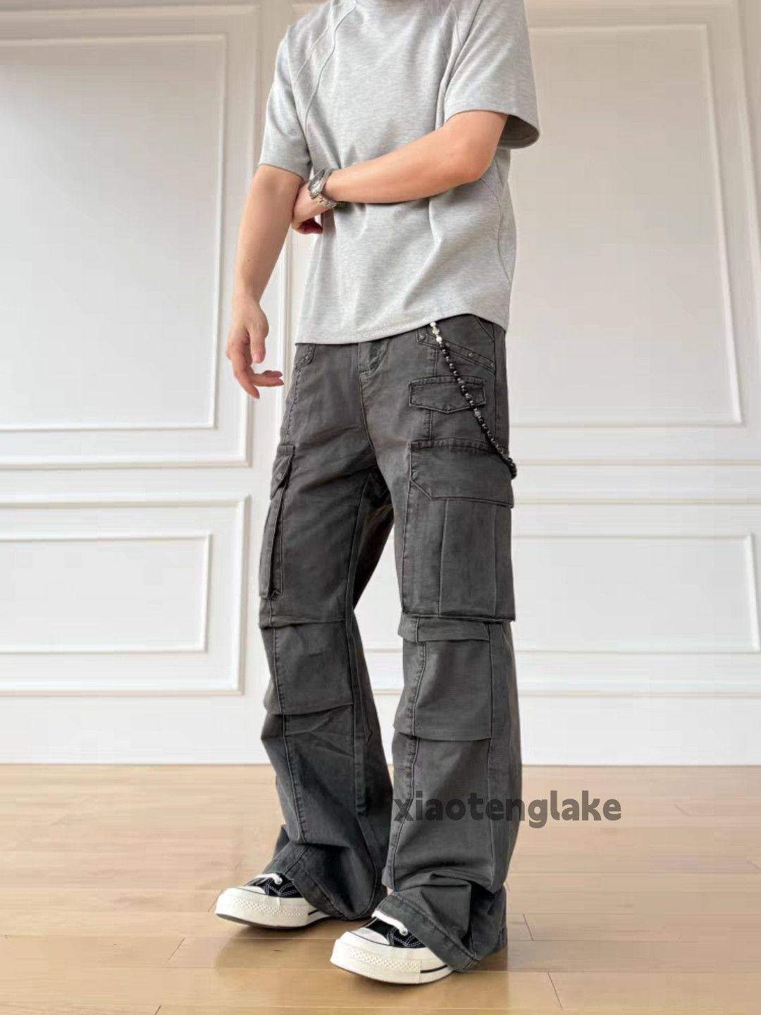 Vintage Unisex washed retro faded loose baggy pleated pants Size US 32 / EU 48 - 10 Thumbnail