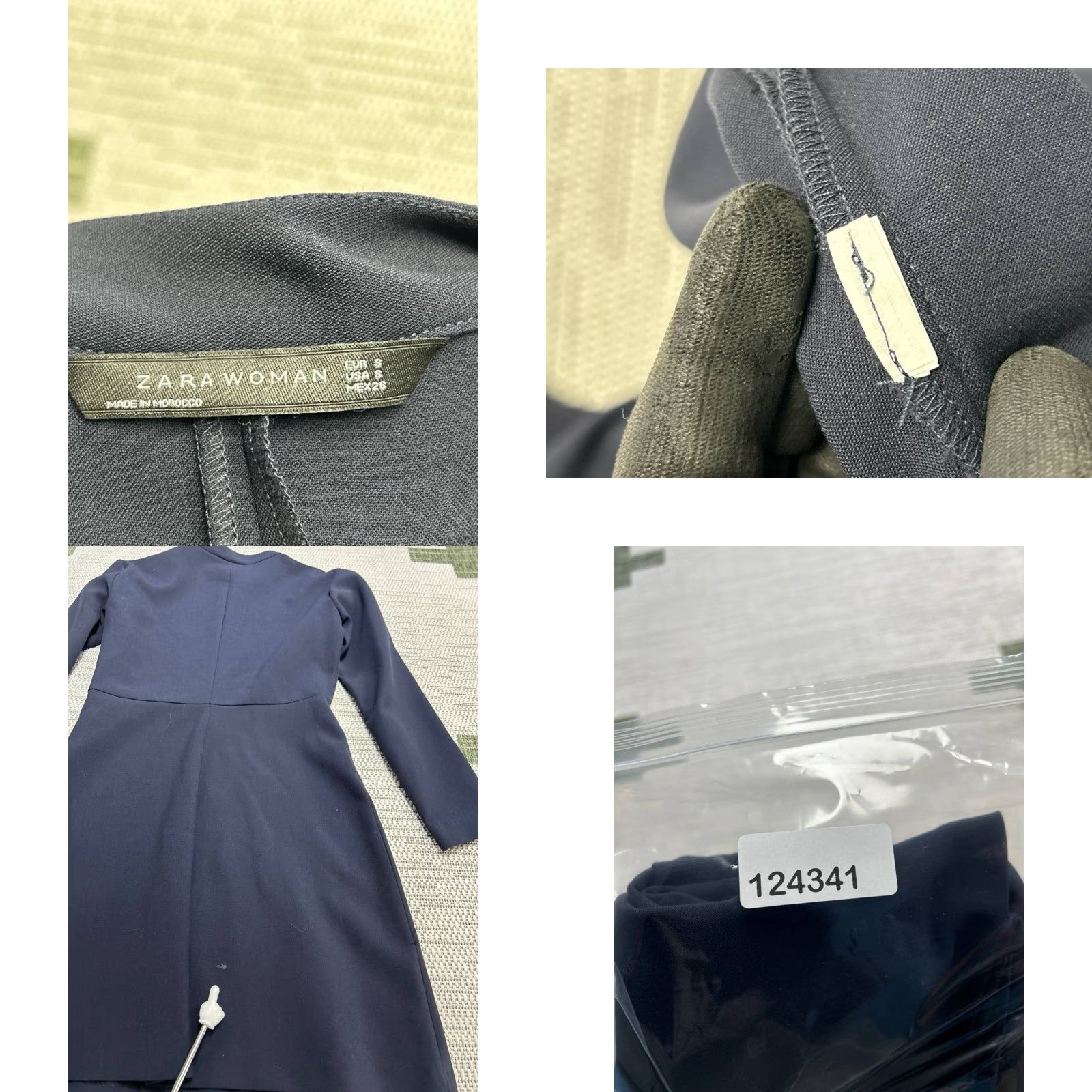 Zara Zara A-Line Dress Womens Small Blue Gold Tone Crest Buttons Mock Neck Cocktail Dress City Size S / US 4 / IT 40 - 9 Thumbnail