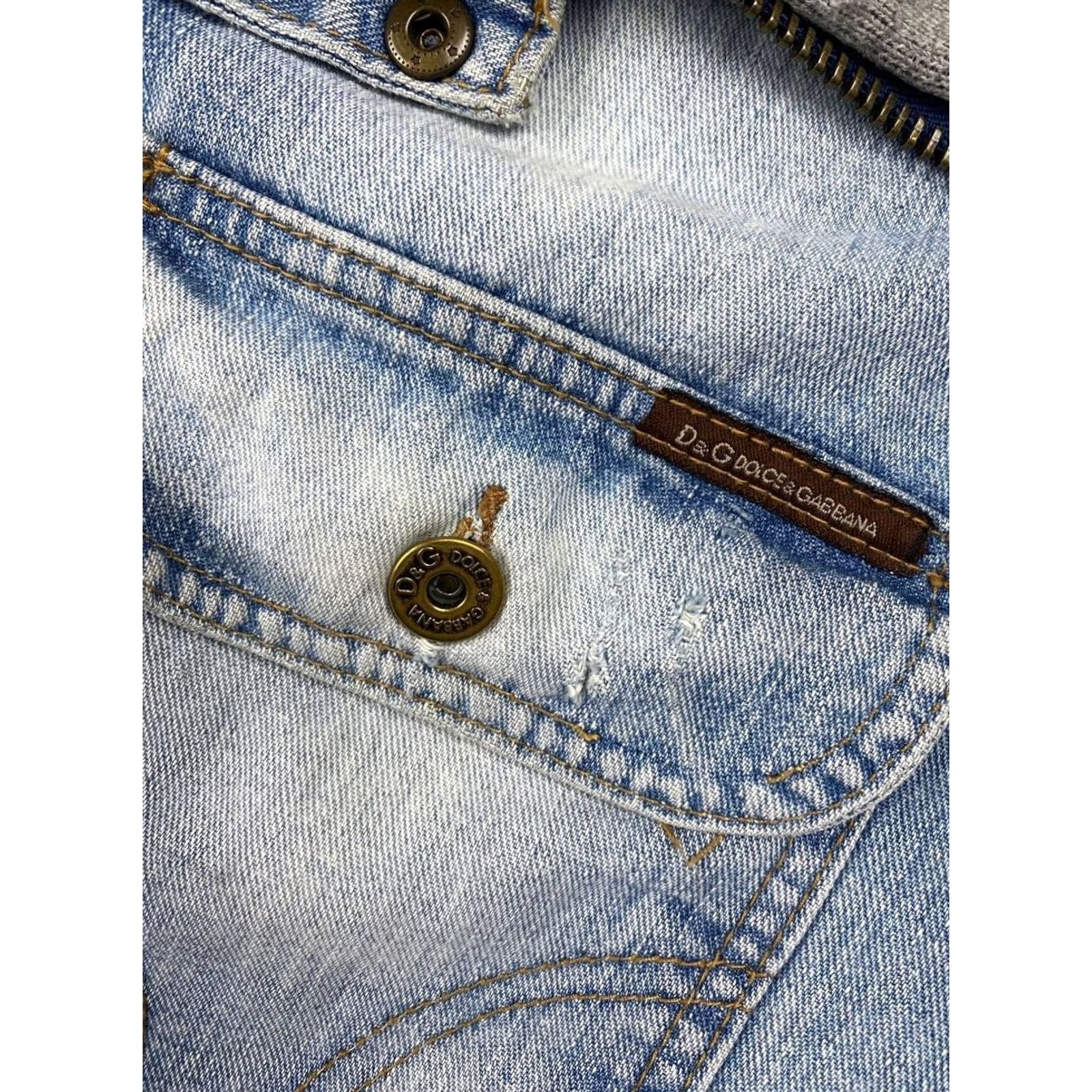 Dolce & Gabbana VINTAGE Dolce&Gabbana Denim Bomber Jacket Logo Men XL Blue Jacket Womens/Mens? Size US XL / EU 56 / 4 - 4 Thumbnail