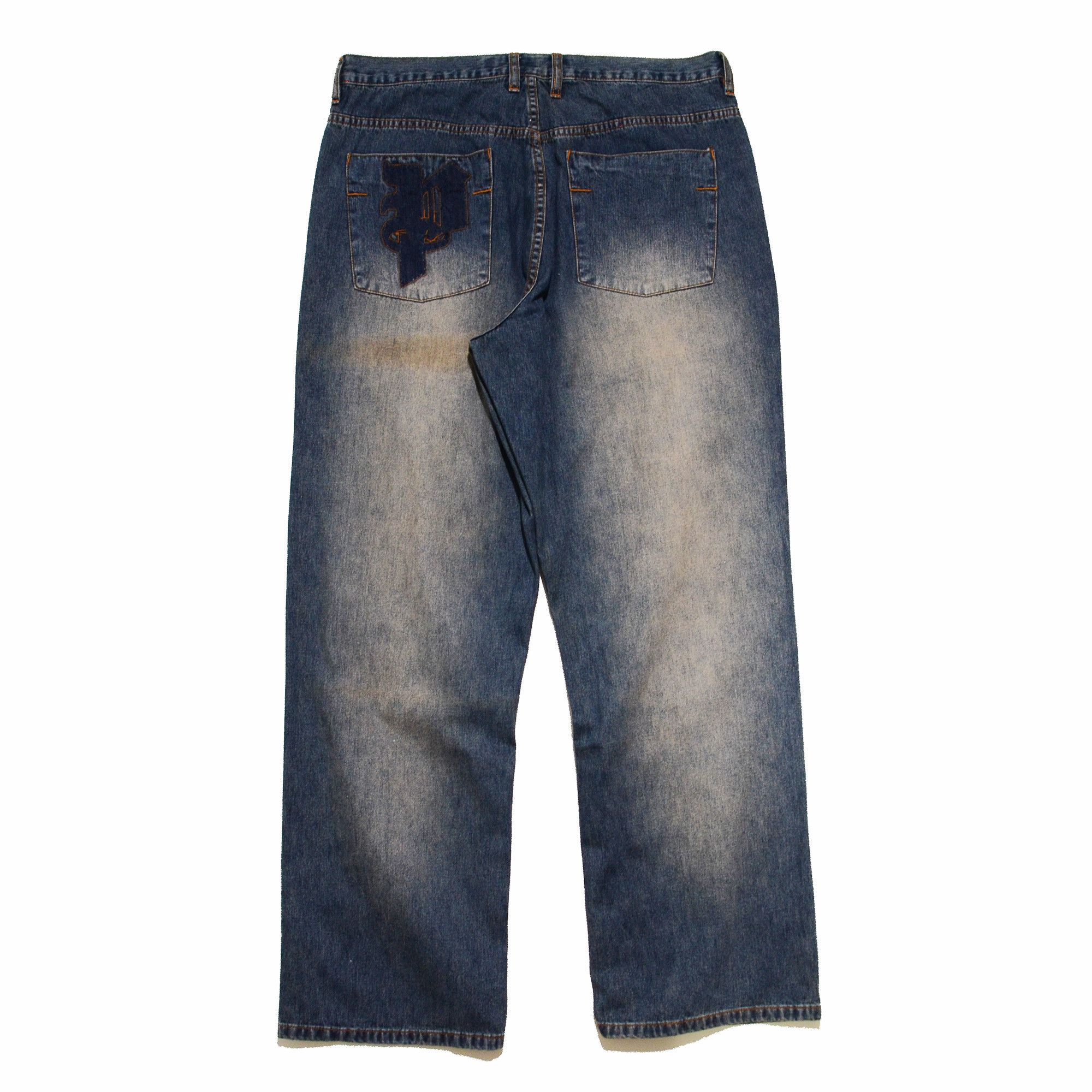 Phat Farm [Stain on buttock] Loose Fit Scratches & Patches 90s Hiphop Size US 34 / EU 50 - 2 Thumbnail