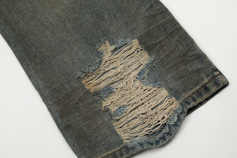 Vintage American retro men's washed loose wide-leg distressed jeans Size US 32 / EU 48 - 6 Thumbnail