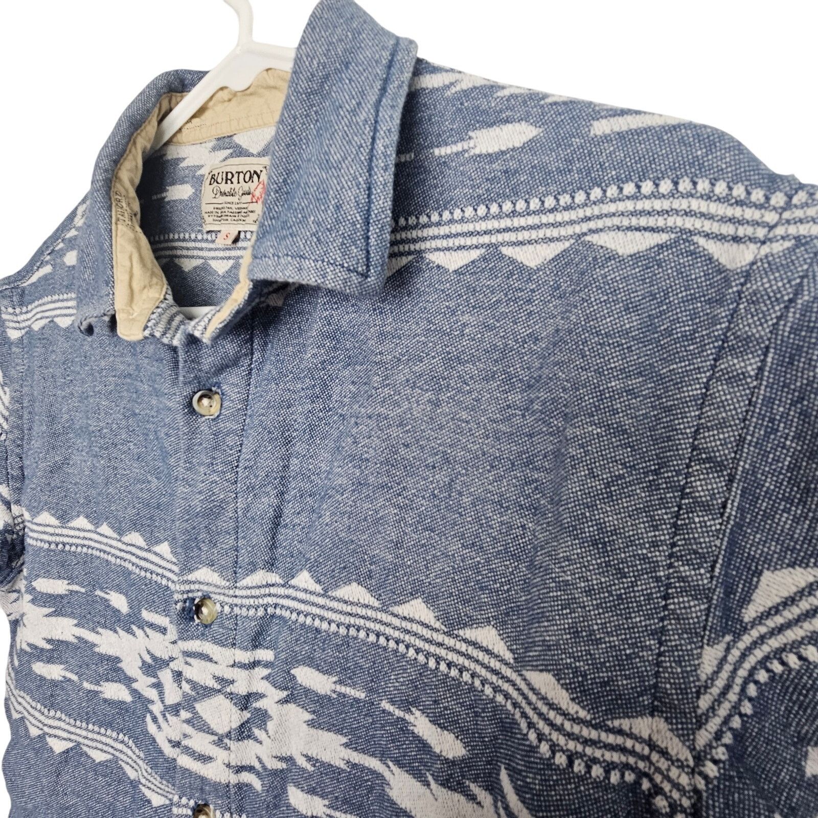 Burton Burton Shirt Men S Blue Southwestern Durable SS Button Size US S / EU 44-46 / 1 - 5 Thumbnail