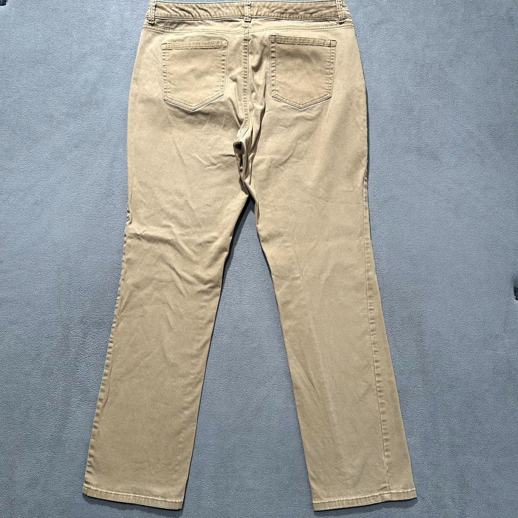 Charter Club Charter Club Pants Womens 16 Brown Tan Straight Chino Cotton Blend - Regular Rise, 30 Inseam, Flat Front, Button Zip - City Style Size 38" / US 16 / IT 52 - 2 Thumbnail