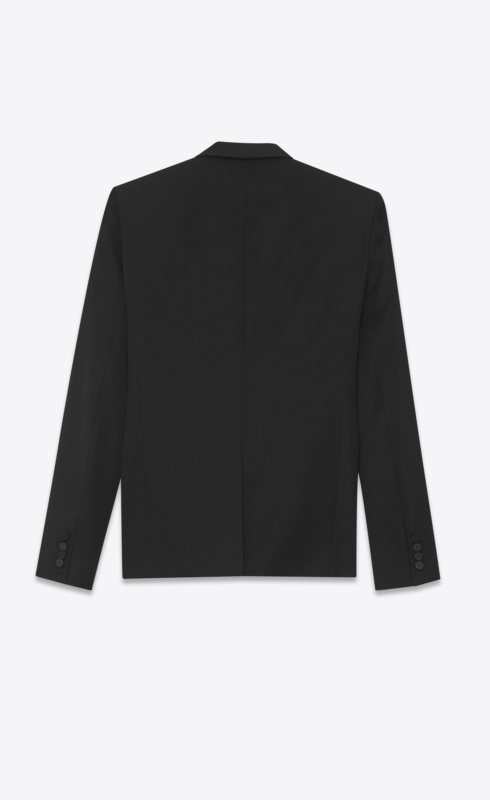 Saint Laurent Paris o1s1wg111224 Peaked Lapel Tuxedo Jacket in Black Size S / US 4 / IT 40 - 2 Thumbnail