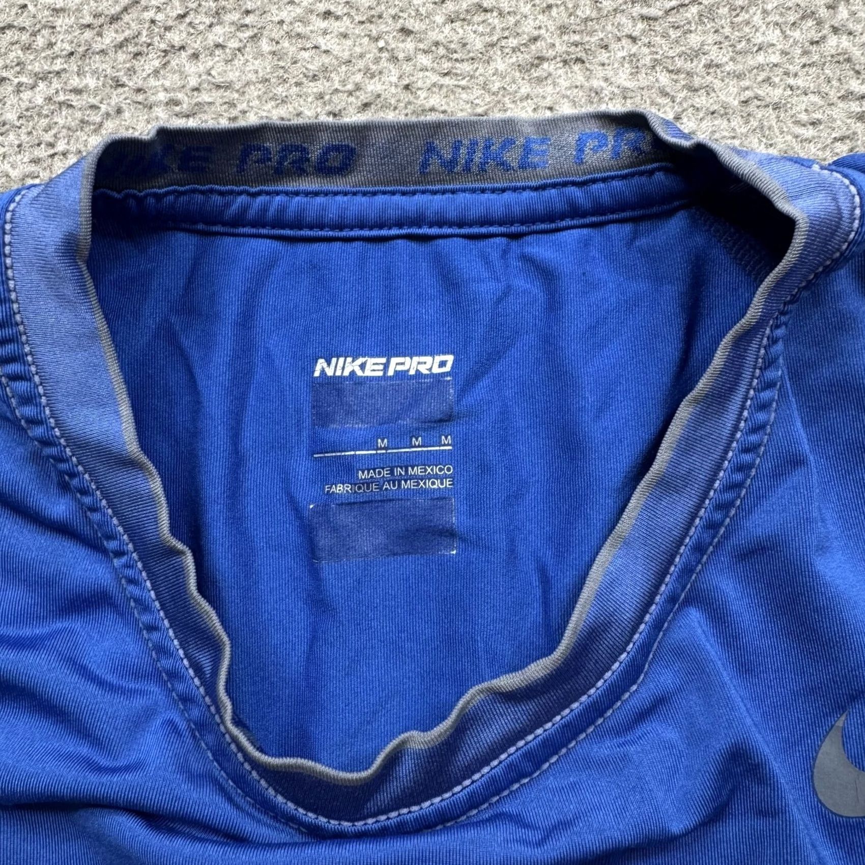 Nike Nike Mens Shirt M Blue Short Sleeve Pro Combat Dri-Fit Performance Gym Run Size US M / EU 48-50 / 2 - 8 Thumbnail