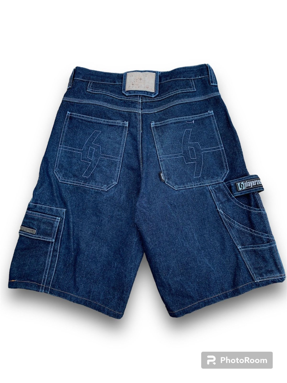 image of Y2K 69 Players Denim Baggy Pants Jorts, Men's (Size 33)