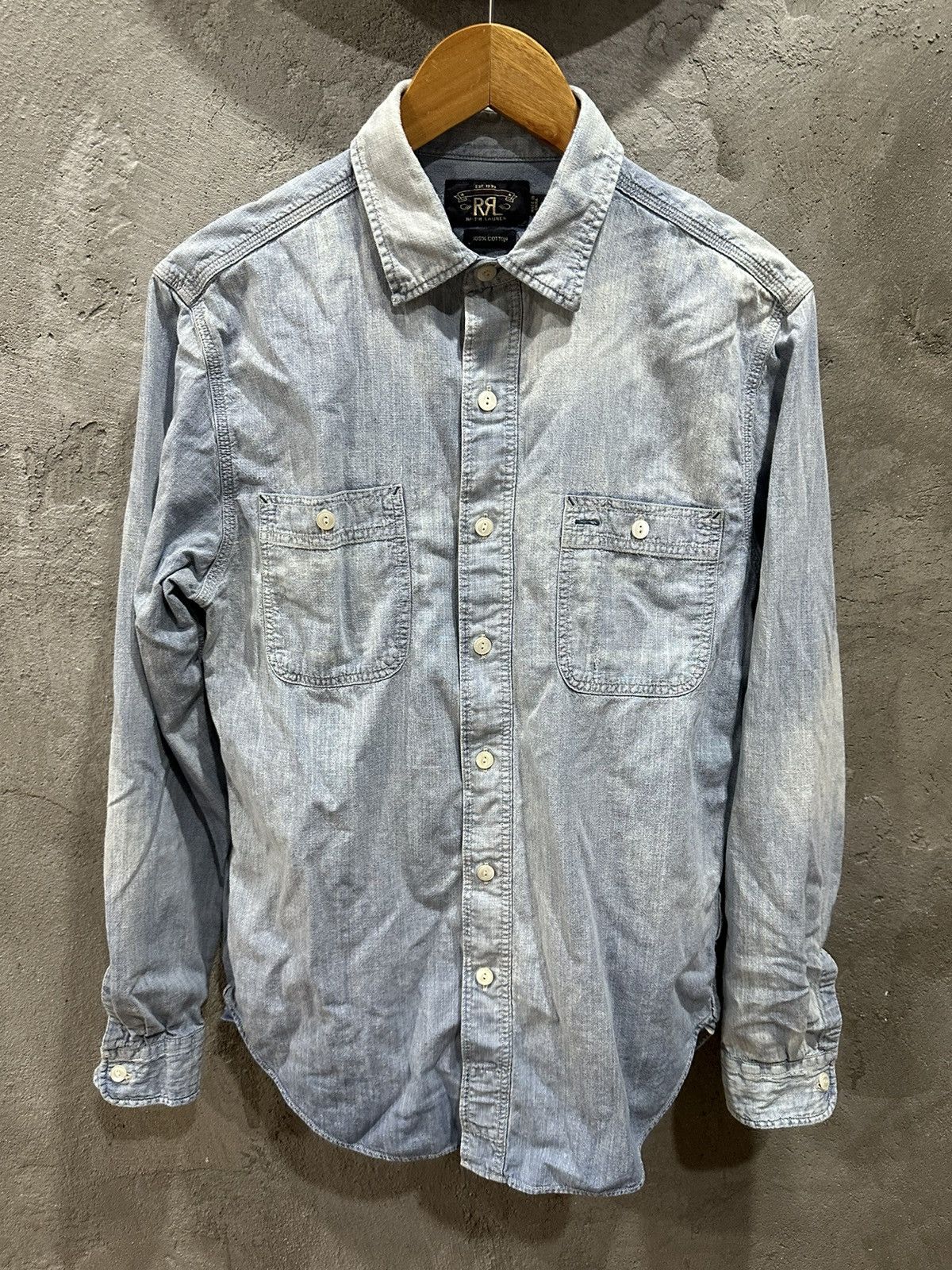 RRL Ralph Lauren Vintage RRL Polo Ralph Lauren Wash Denim Shirt Size US M / EU 48-50 / 2 - 3 Thumbnail