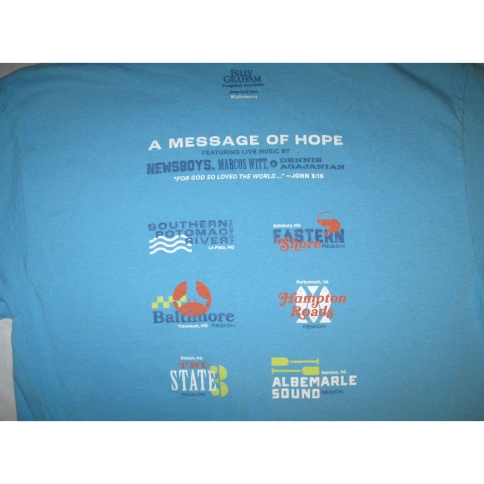 Port & Company FRANKLIN GRAHAM'S God Loves You Tidewater Tour Shirt NEWSBOYS FAITH Men's Medium Size US M / EU 48-50 / 2 - 6 Thumbnail