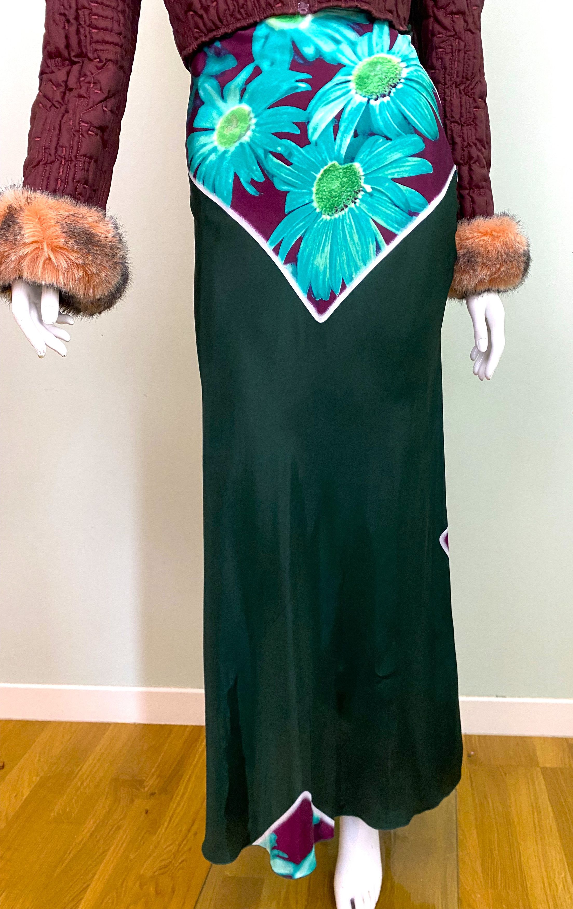 Jean Paul Gaultier Jean Paul Gaultier Floral Poison Green Maxi Skirt Size 27" / US 4 / IT 40 - 3 Thumbnail